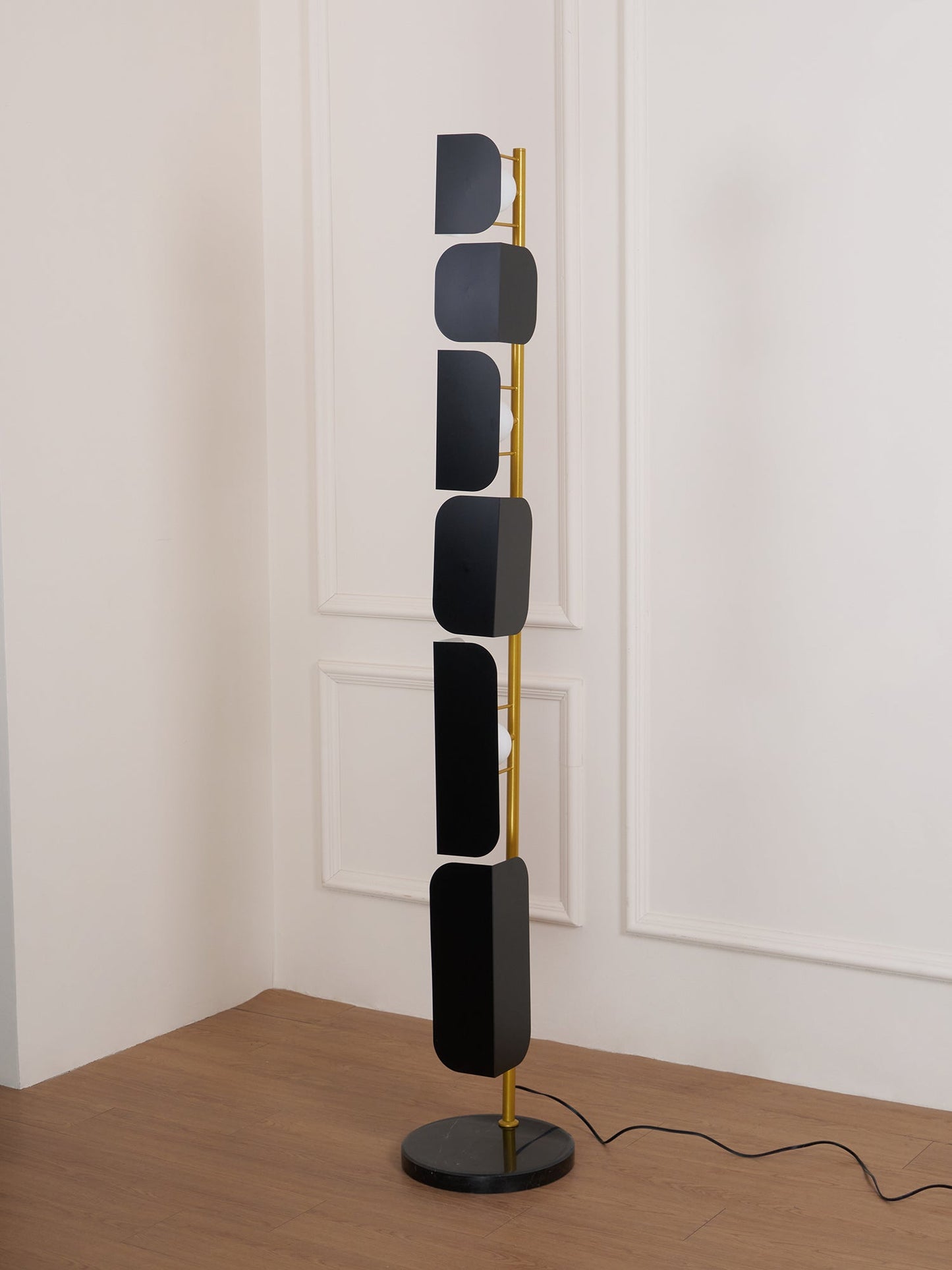 Leagan Floor Lamp - LED Metal Marble Indoor Light