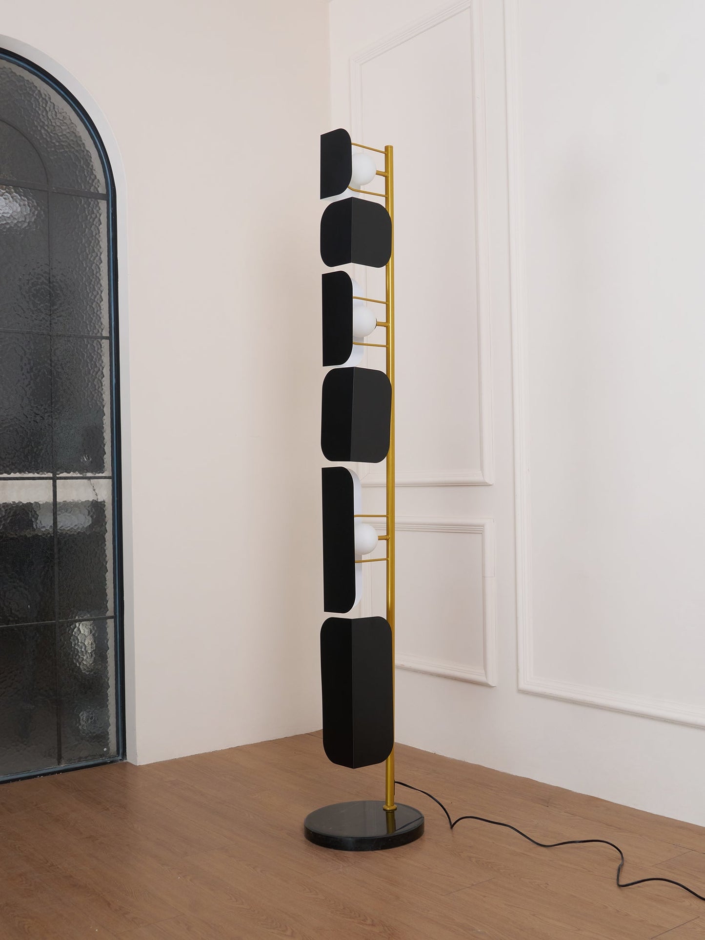 Leagan Floor Lamp - LED Metal Marble Indoor Light