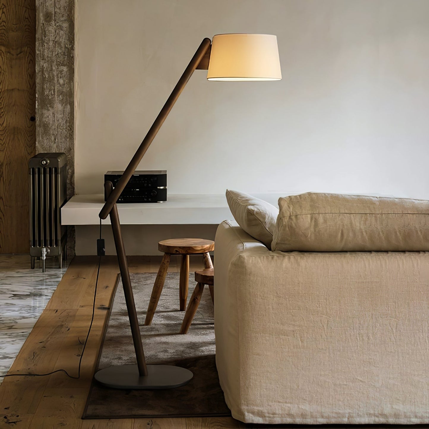 Lean Pivot Floor Lamp with Adjustable Arm LED Light
