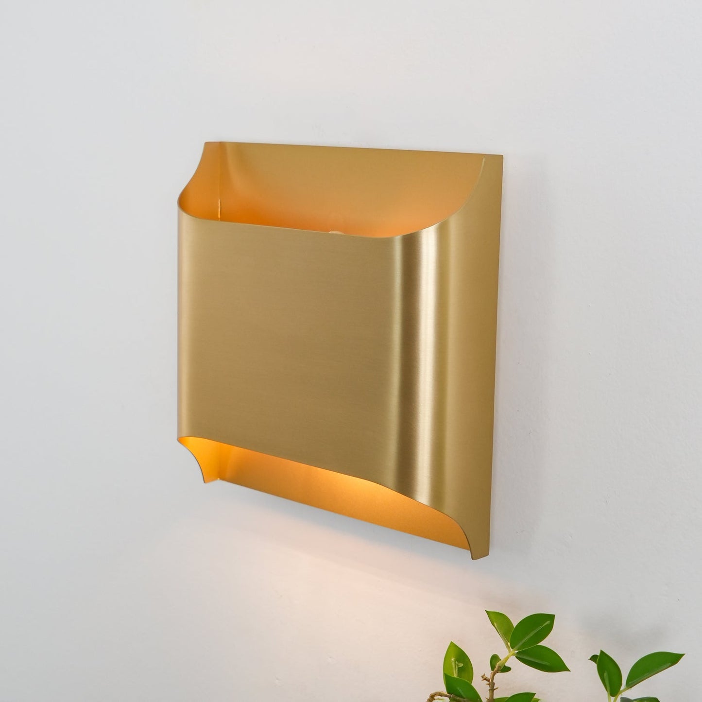 Leclerc Brass Wall Lamp LED Indoor Lighting Fixture Set of 2