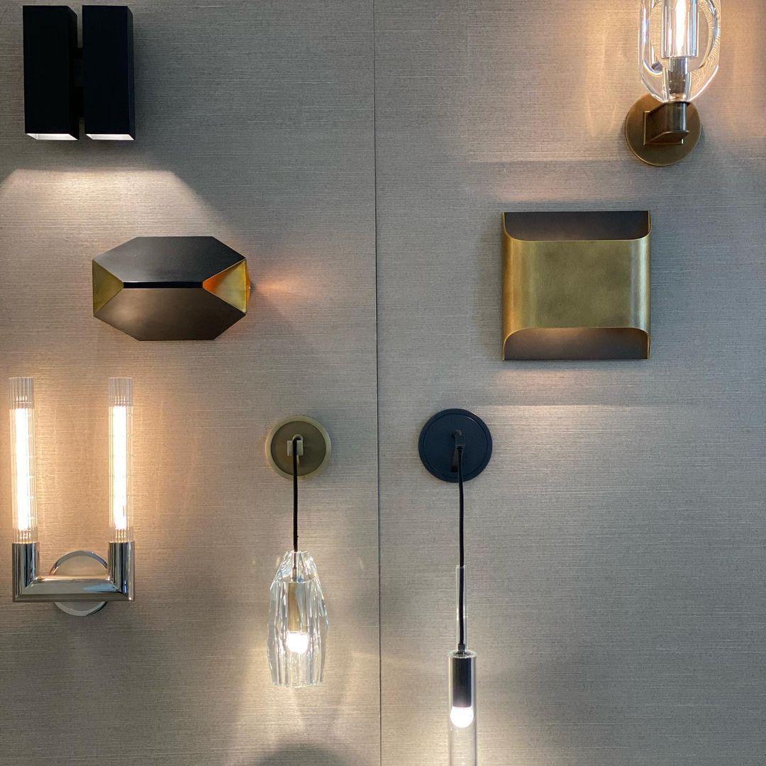 Leclerc Brass Wall Lamp LED Indoor Lighting Fixture Set of 2
