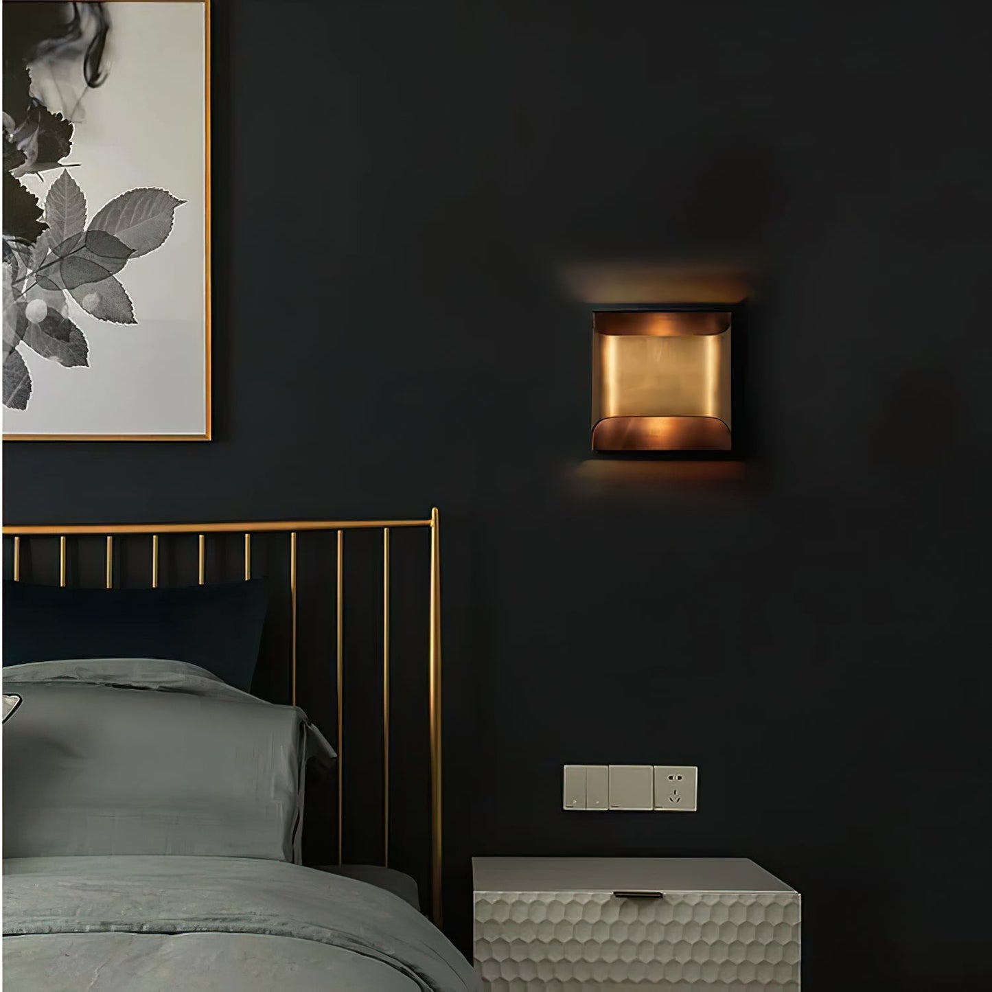 Leclerc Brass Wall Lamp LED Indoor Lighting Fixture Set of 2