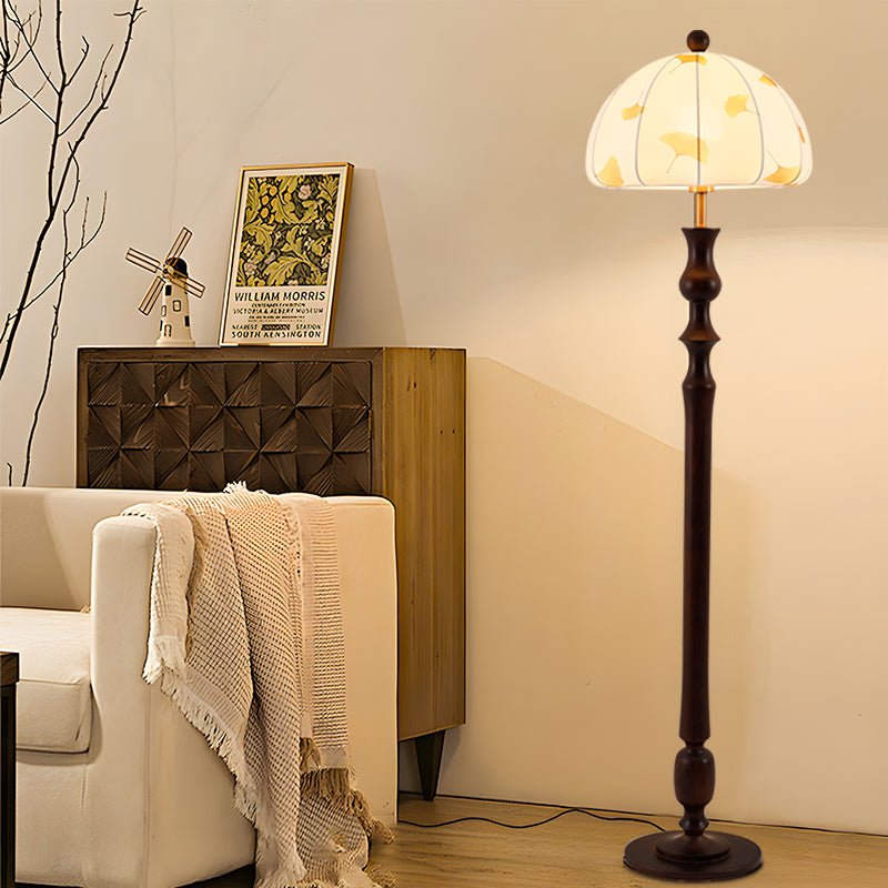 Lena Floor Lamp - LED Modern Design, Indoor Use, Walnut
