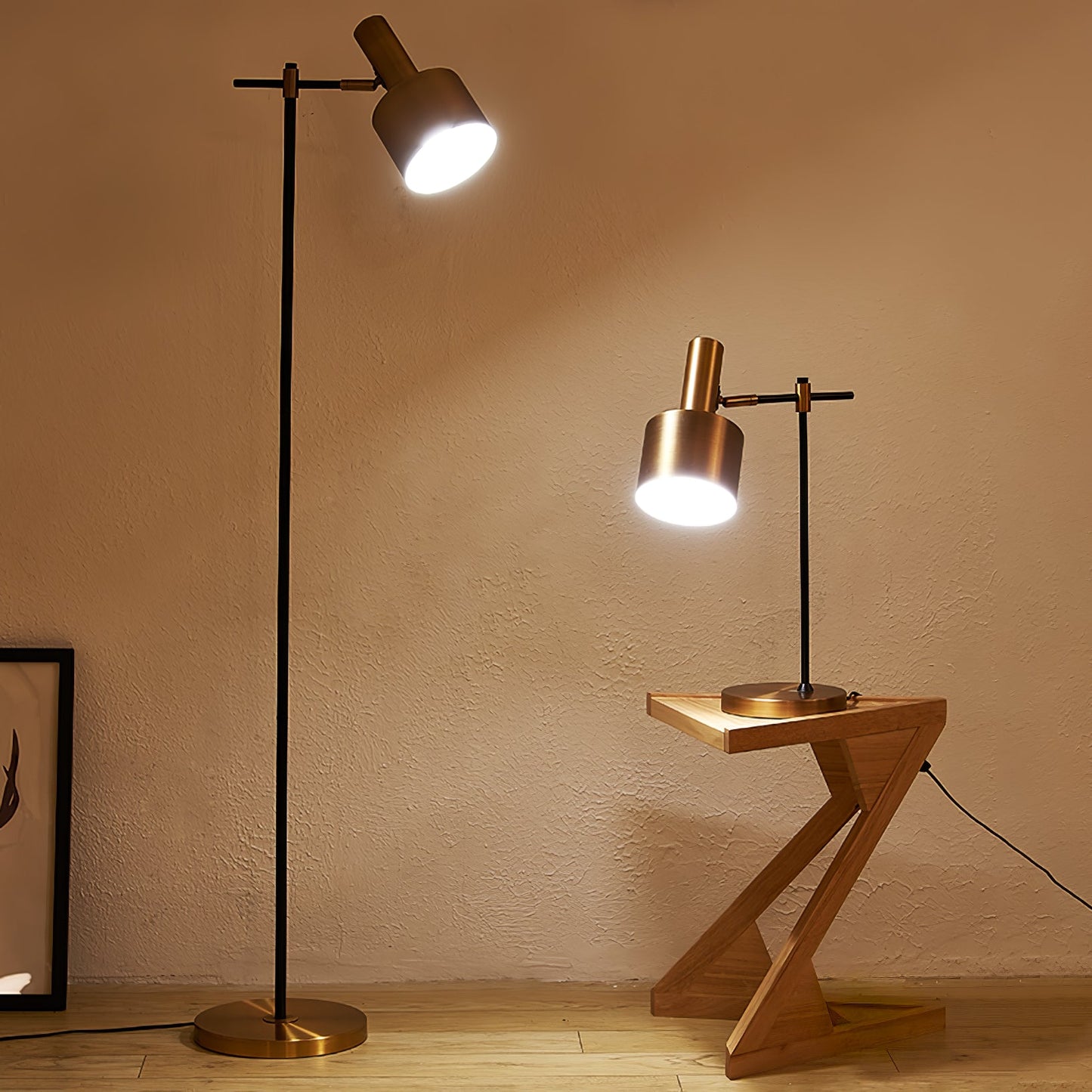 Lento Floor Lamp with Gold Finish LED Light for Home