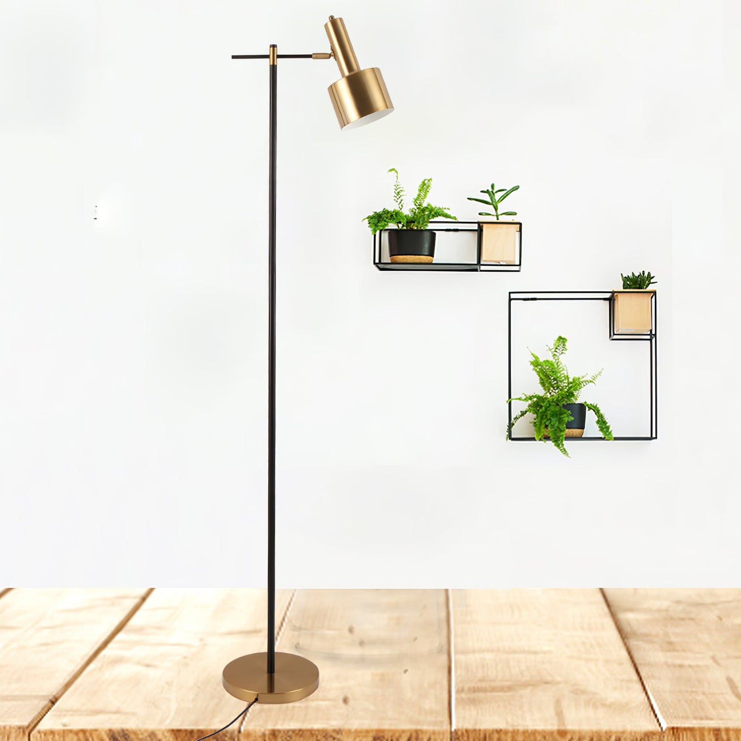 Lento Floor Lamp with Gold Finish LED Light for Home