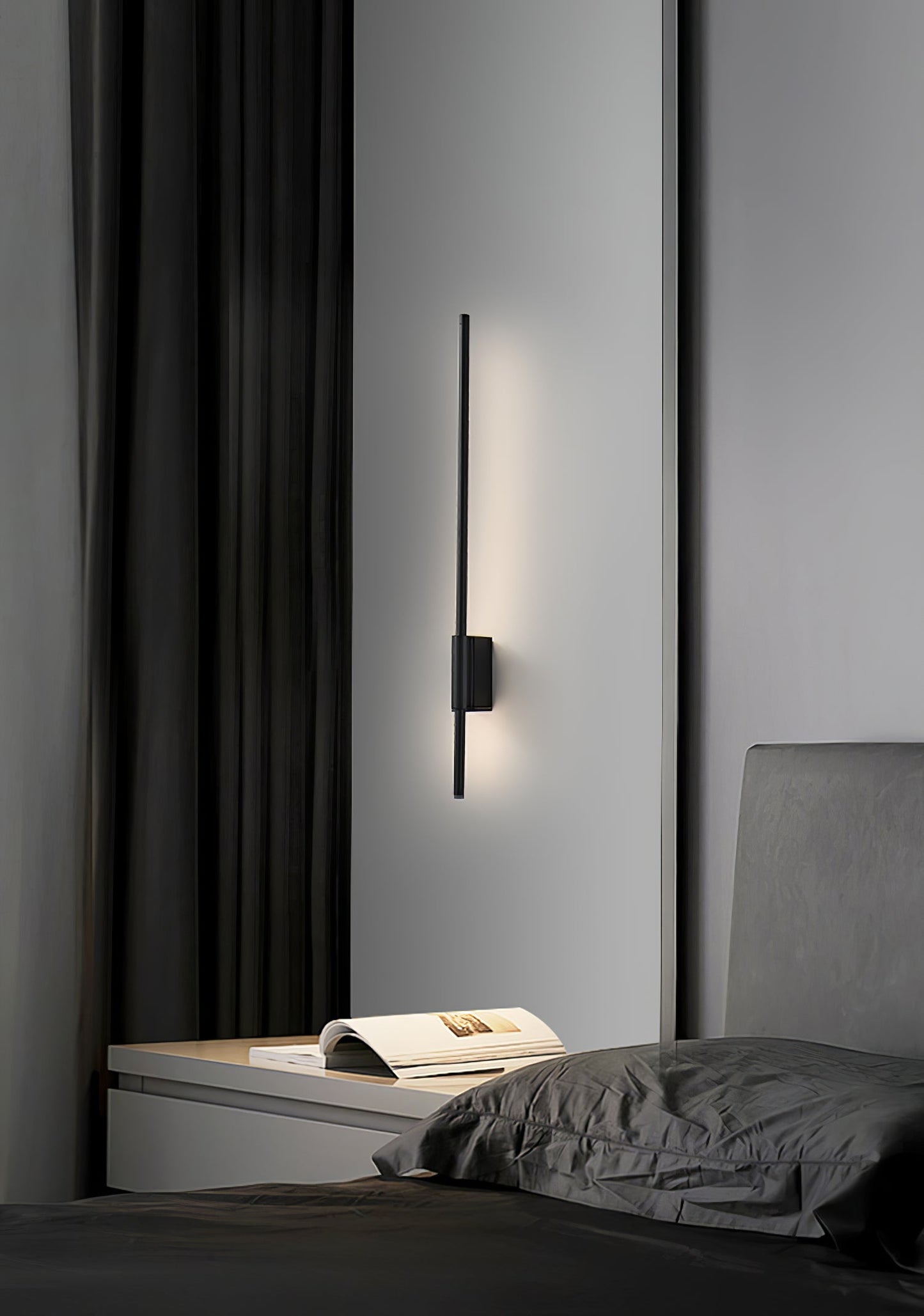 Leon Linear Wall Light - LED Indoor Wall Fixture, Black