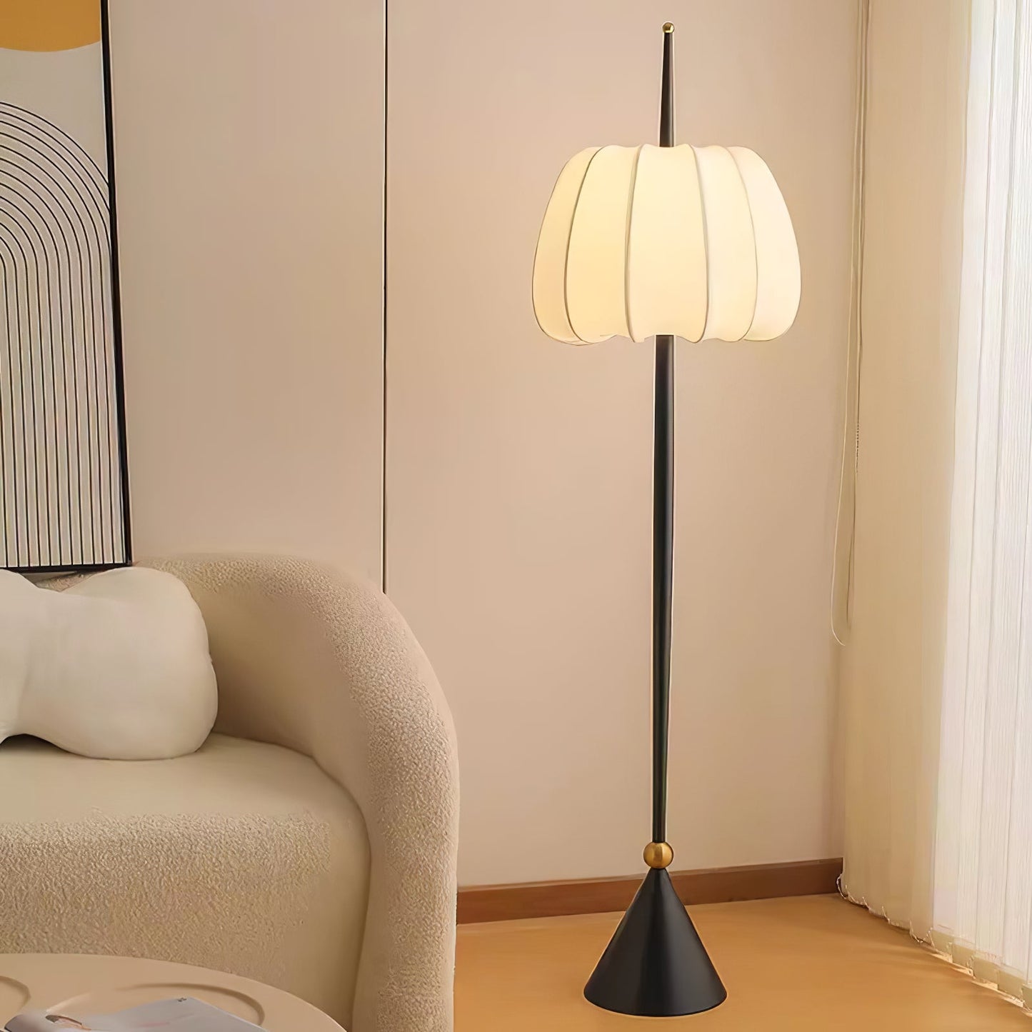 Liana Floor Lamp LED Black Metal Minimalist Design 160cm