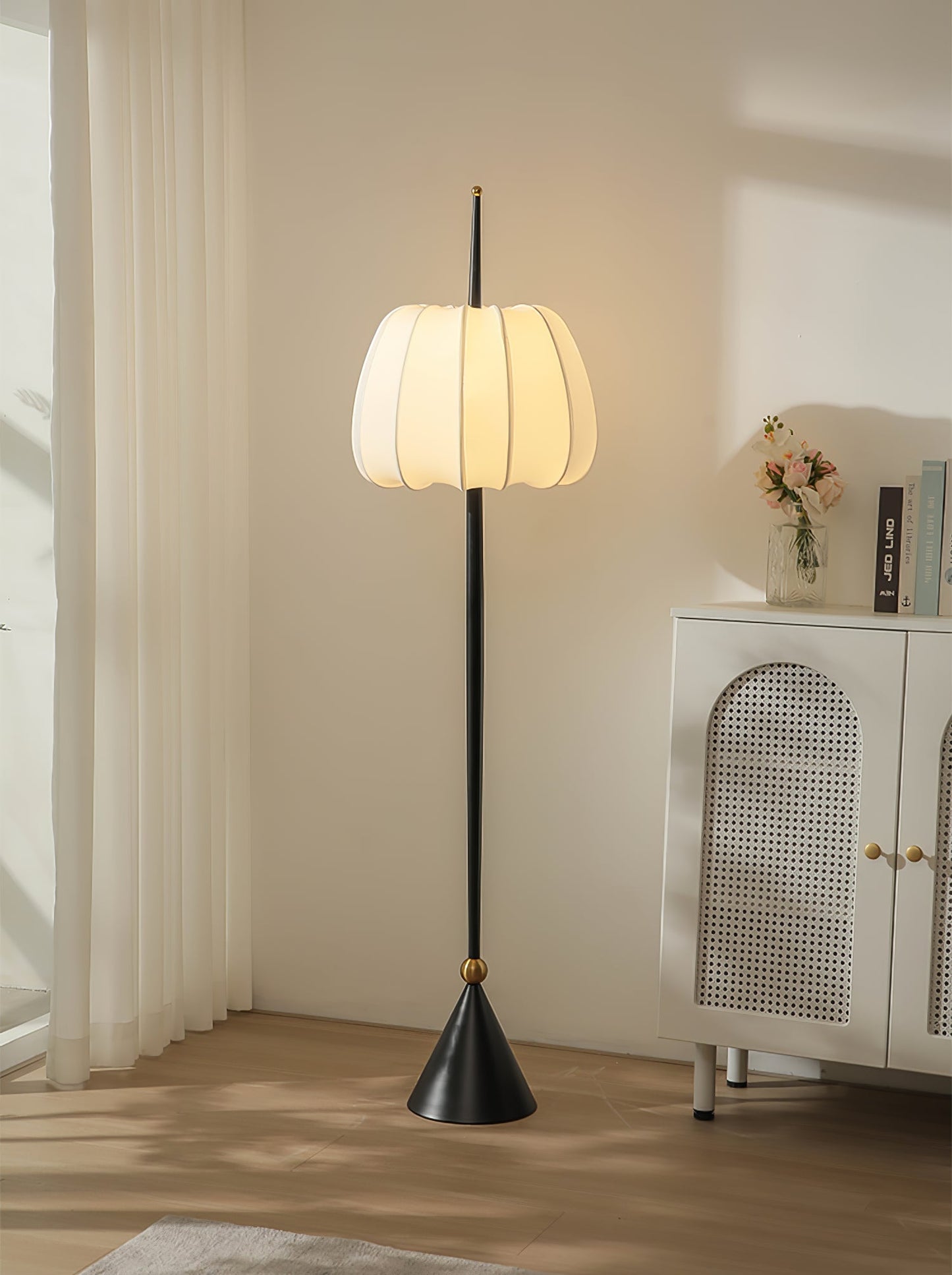 Liana Floor Lamp LED Black Metal Minimalist Design 160cm
