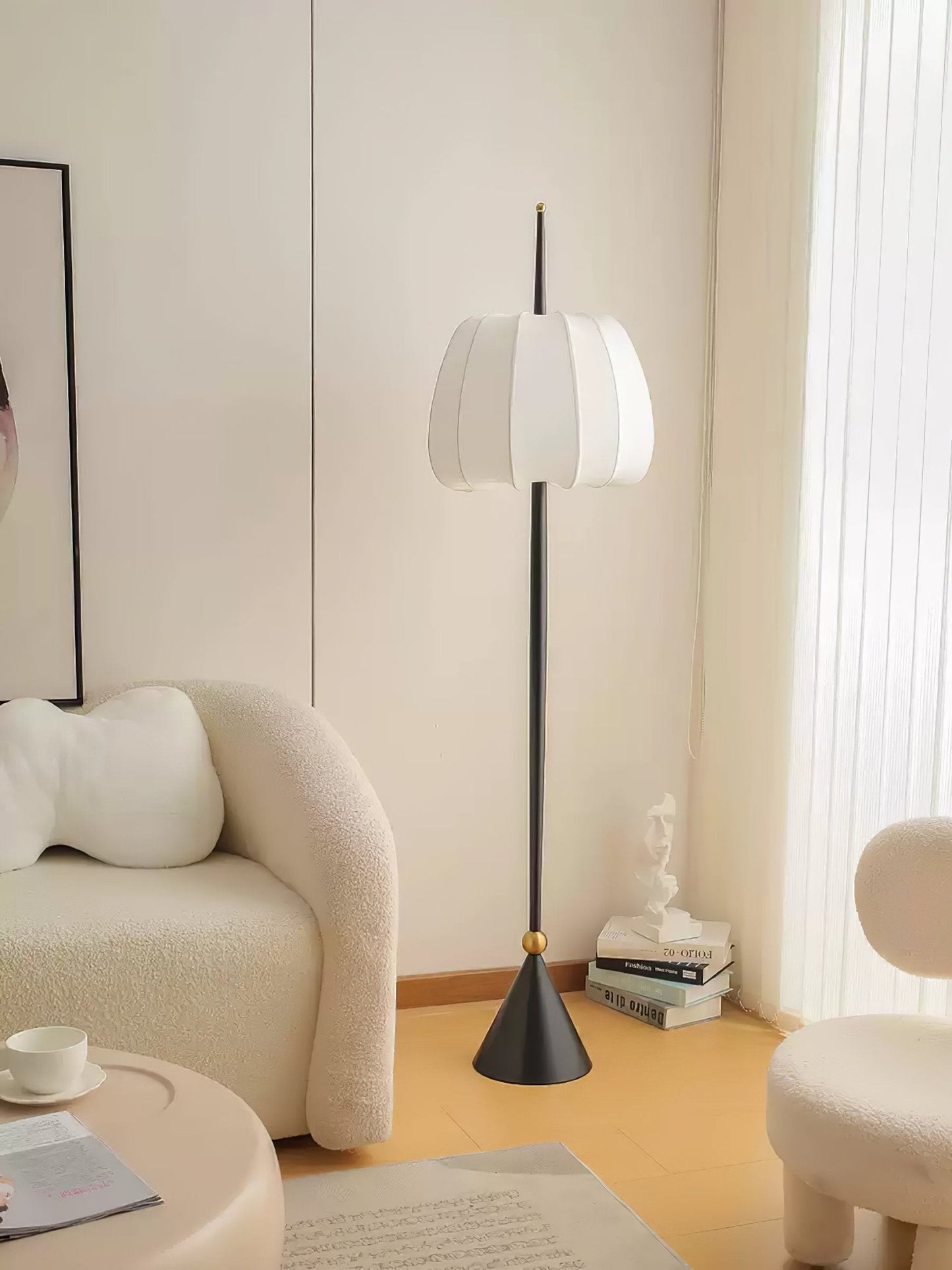 Liana Floor Lamp LED Black Metal Minimalist Design 160cm