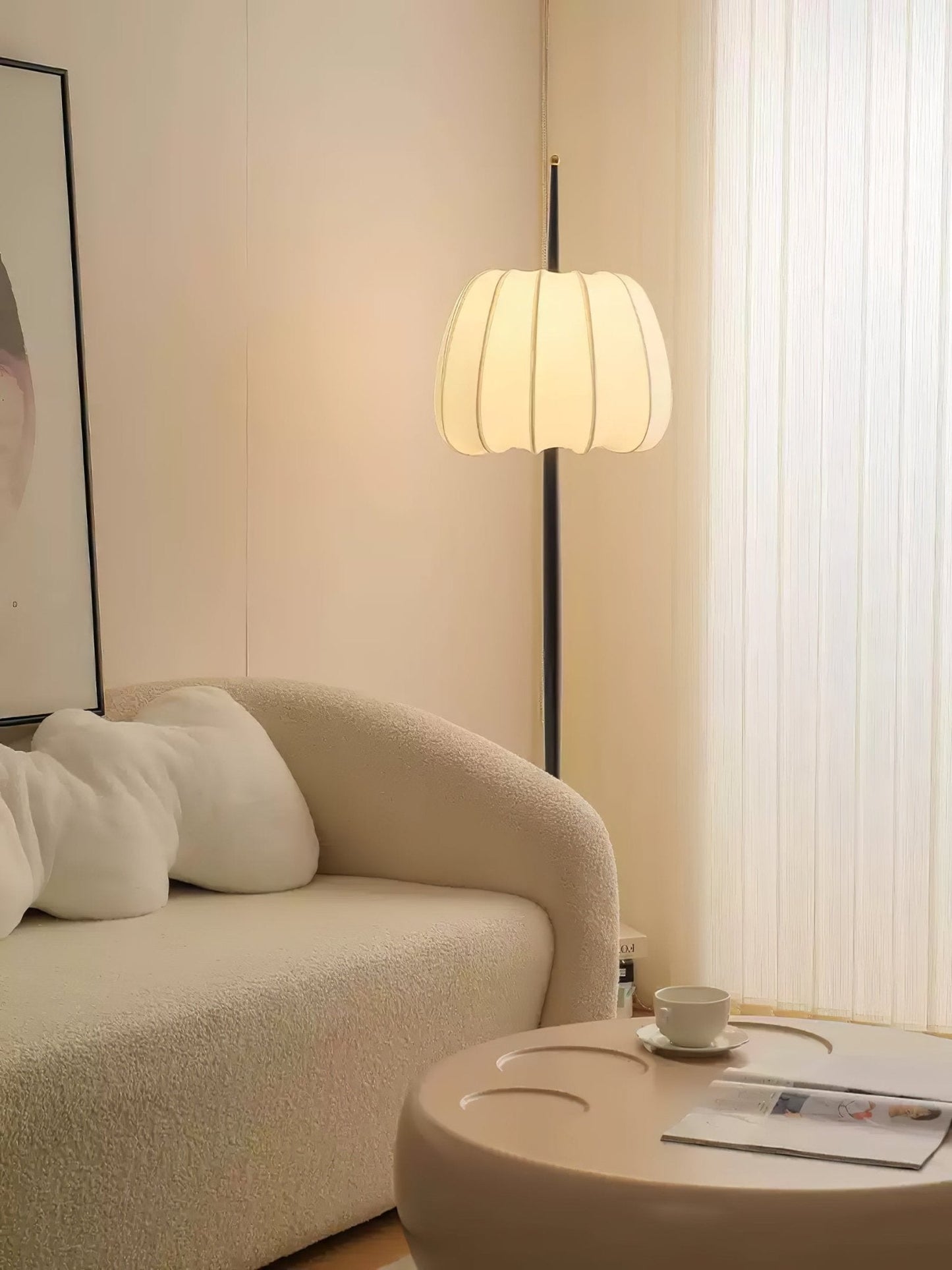 Liana Floor Lamp LED Black Metal Minimalist Design 160cm