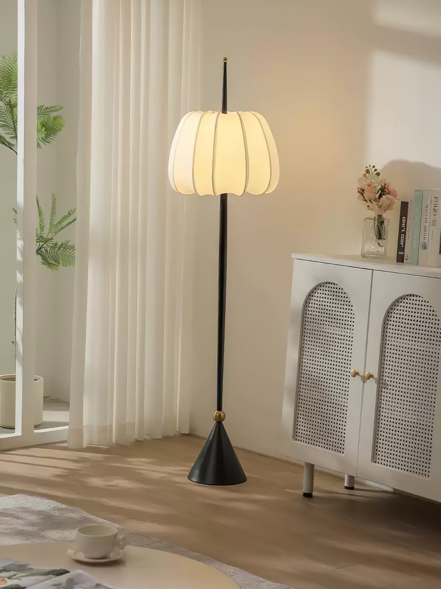 Liana Floor Lamp LED Black Metal Minimalist Design 160cm