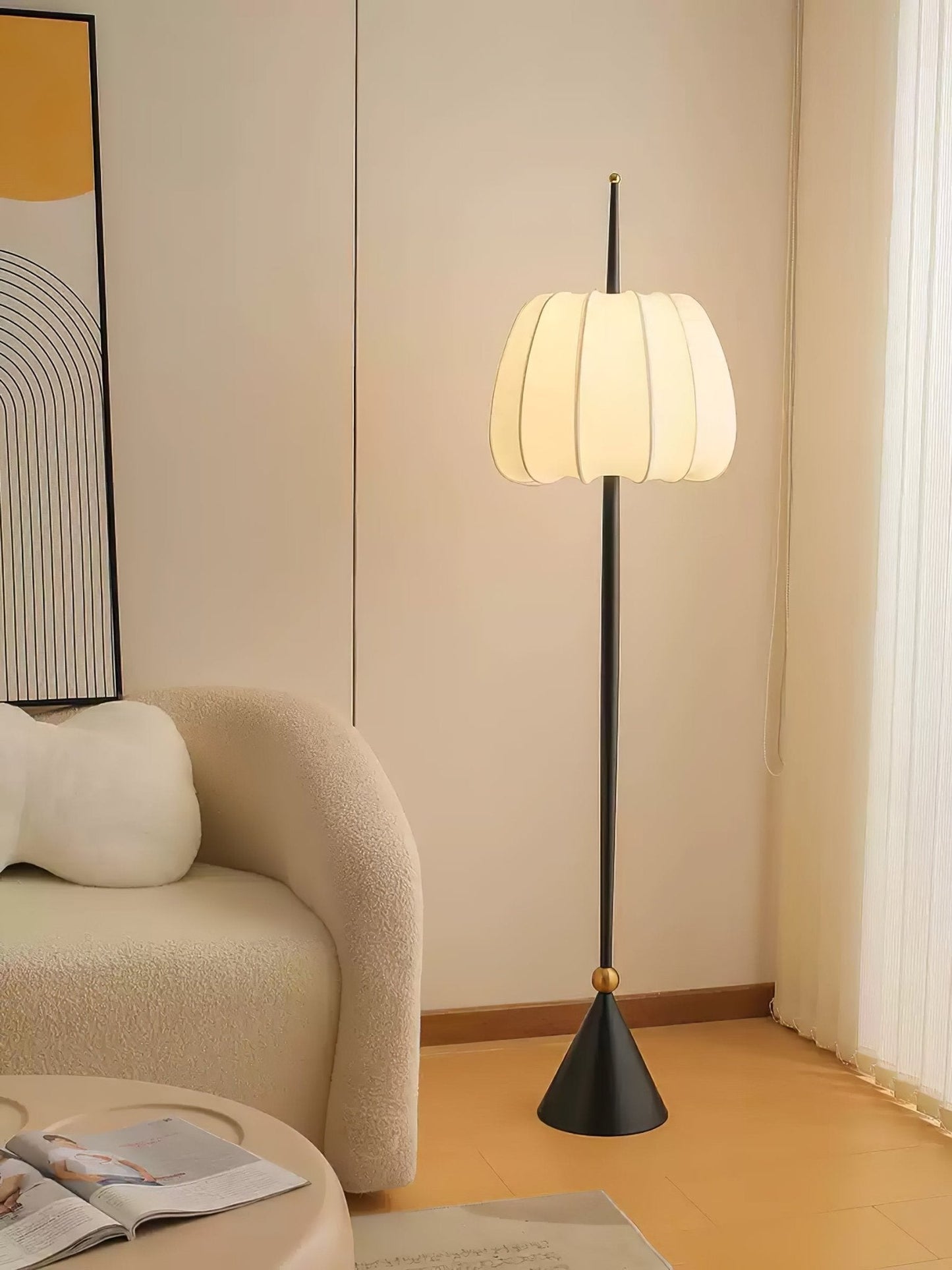 Liana Floor Lamp LED Black Metal Minimalist Design 160cm