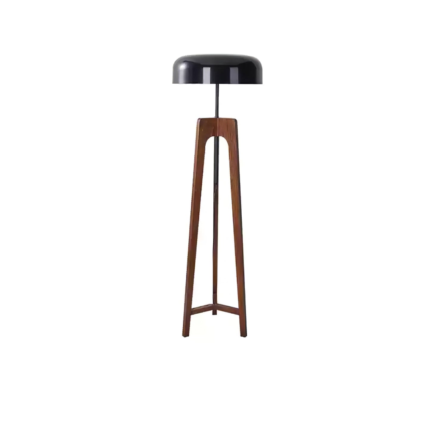 Linea Floor Lamp - LED Walnut with Black Shade for Indoor Use