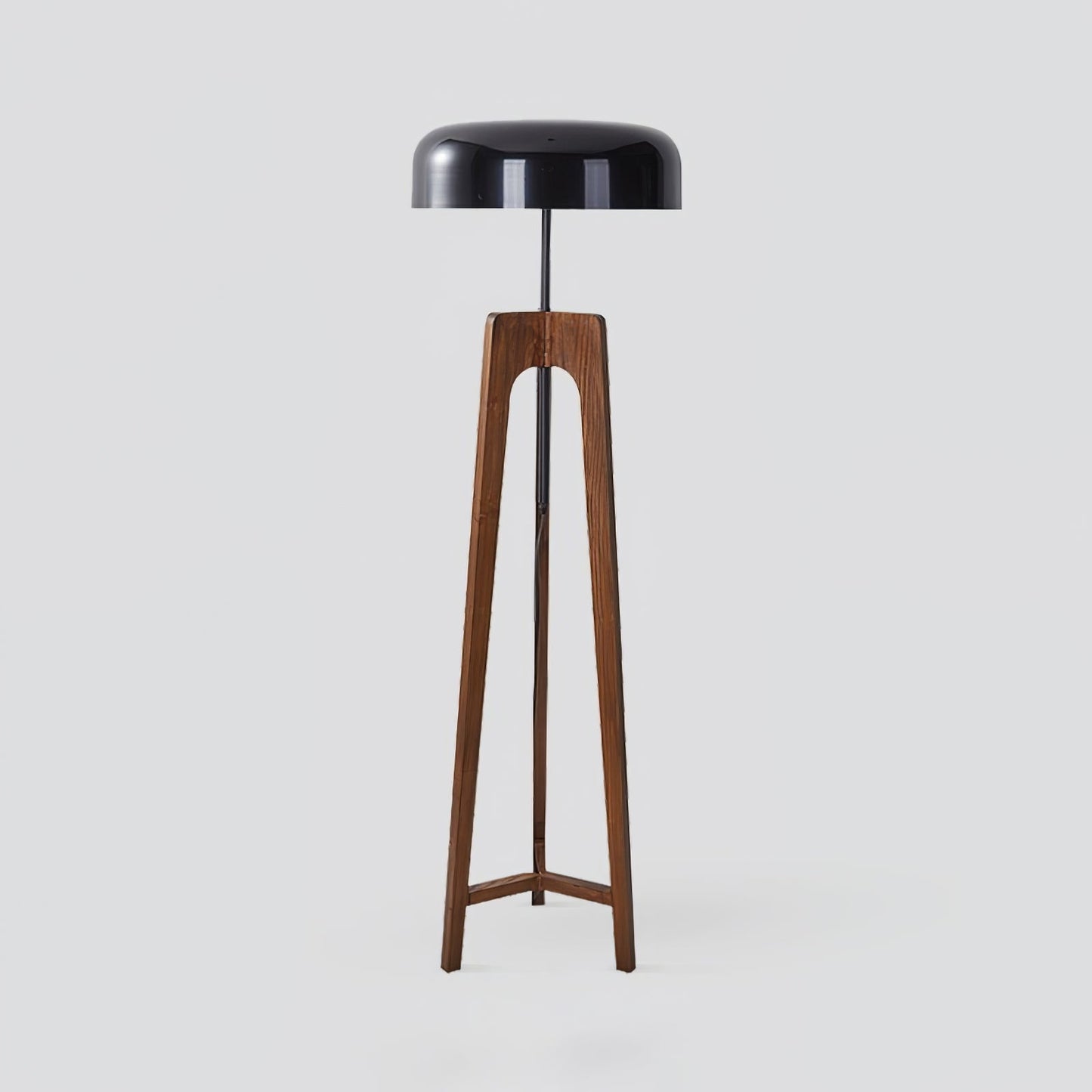 Linea Floor Lamp - LED Walnut with Black Shade for Indoor Use