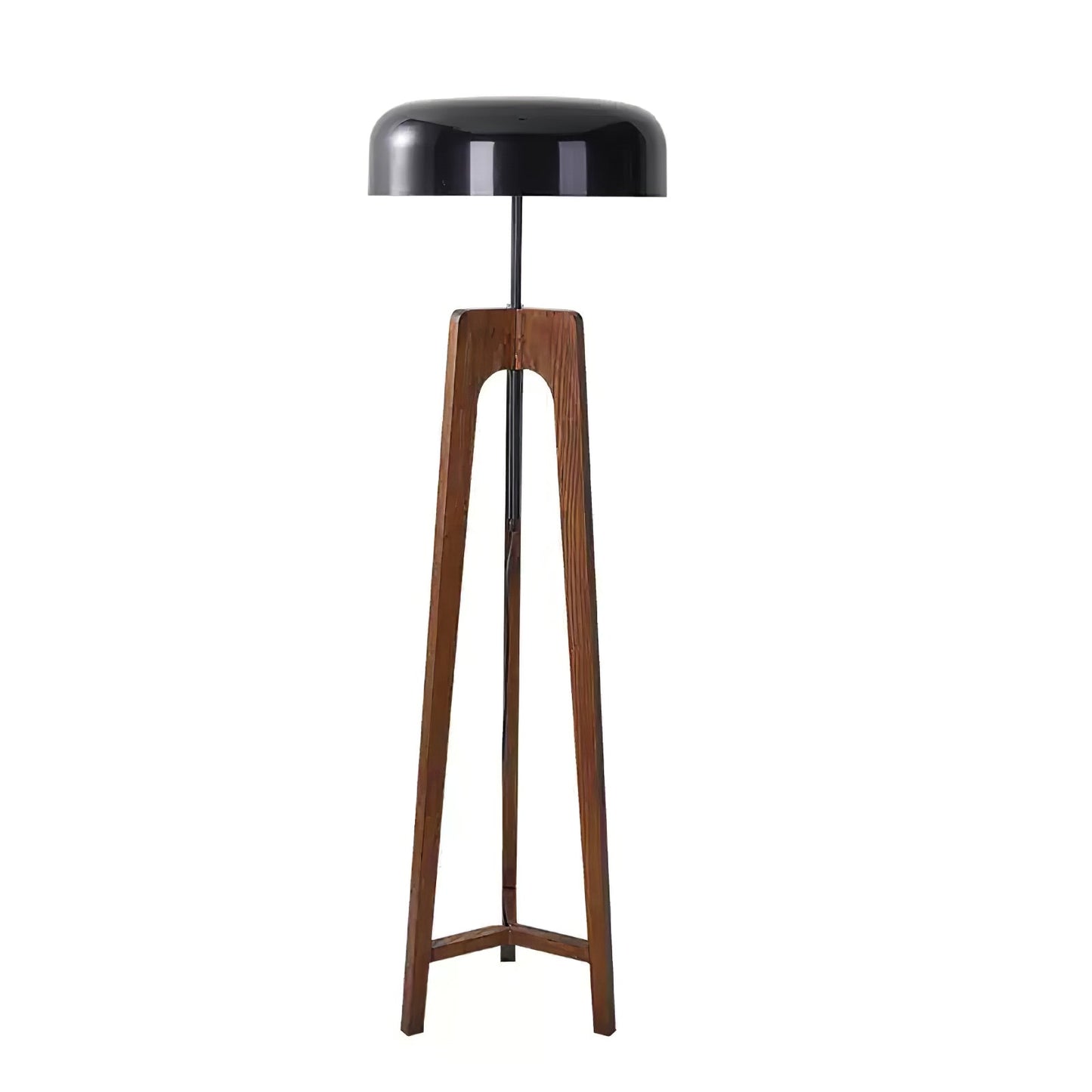 Linea Floor Lamp - LED Walnut with Black Shade for Indoor Use