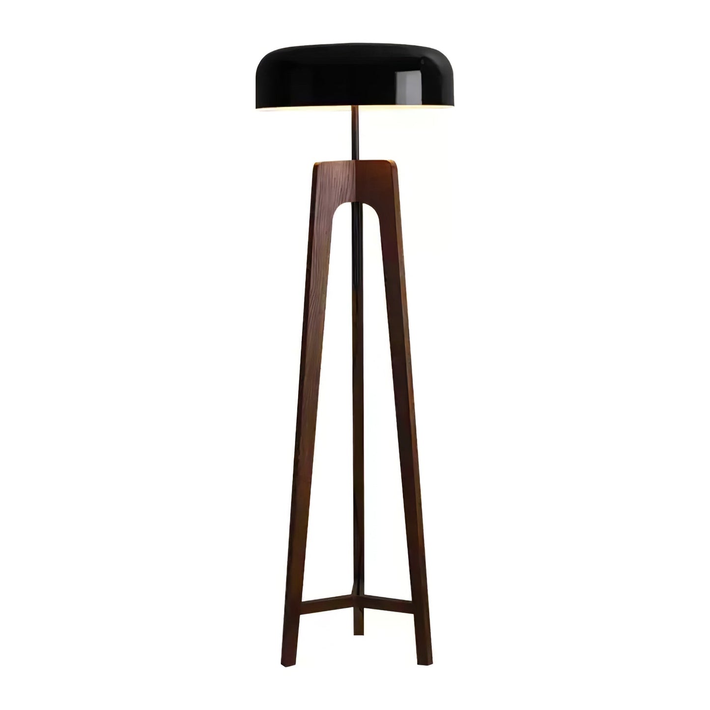 Linea Floor Lamp - LED Walnut with Black Shade for Indoor Use