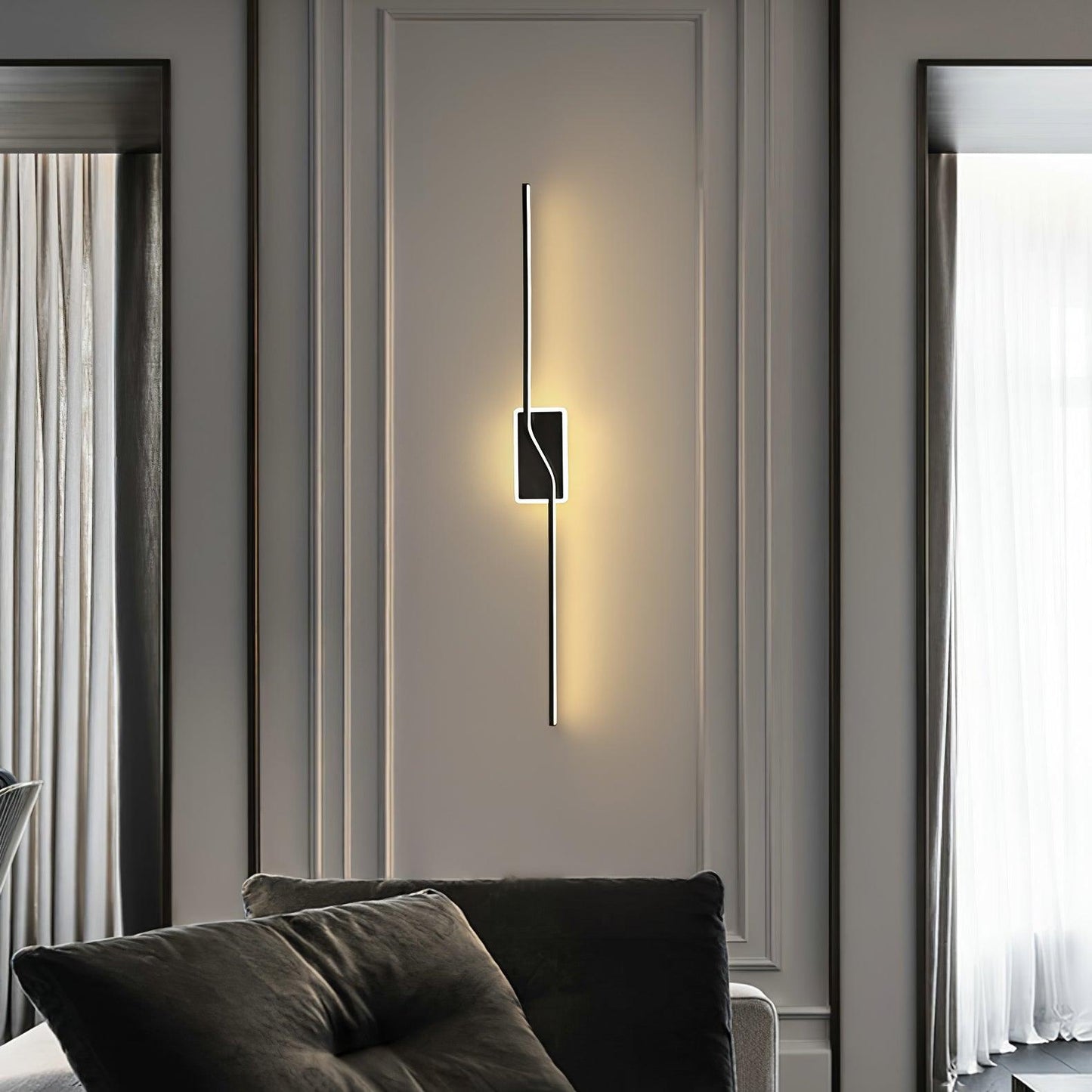 Linear Strip Wall Light - LED Indoor Brass Design, 2-Pack