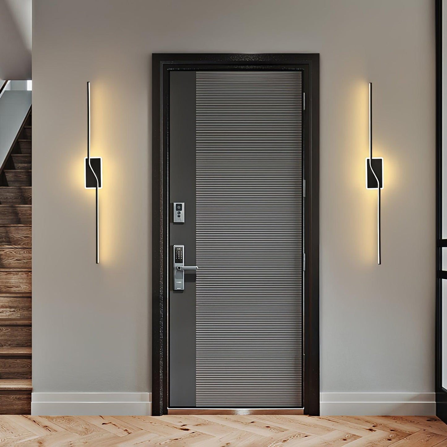 Linear Strip Wall Light - LED Indoor Brass Design, 2-Pack