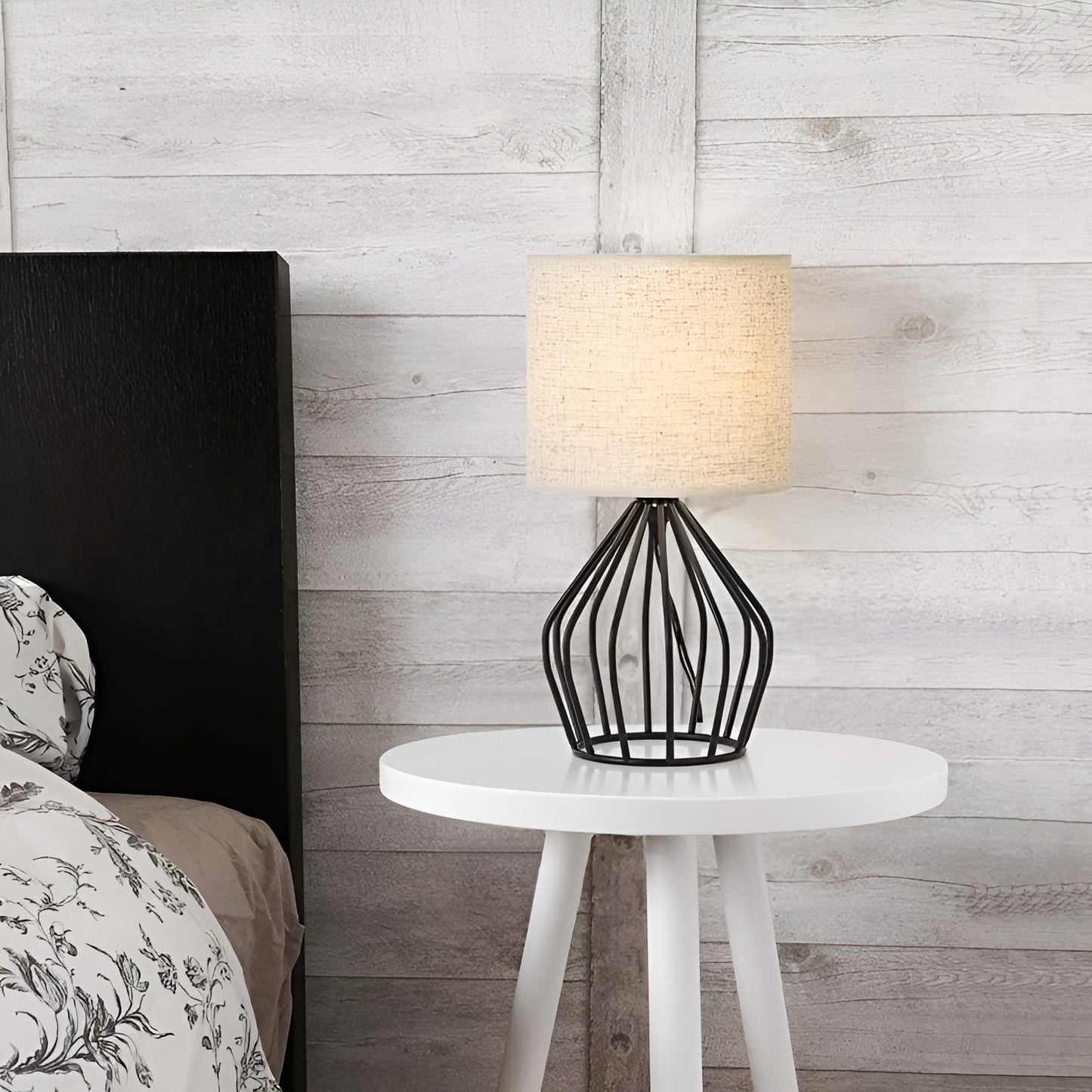 Desk Lamp with Linen Shade and Metal Base – Perfect Lighting