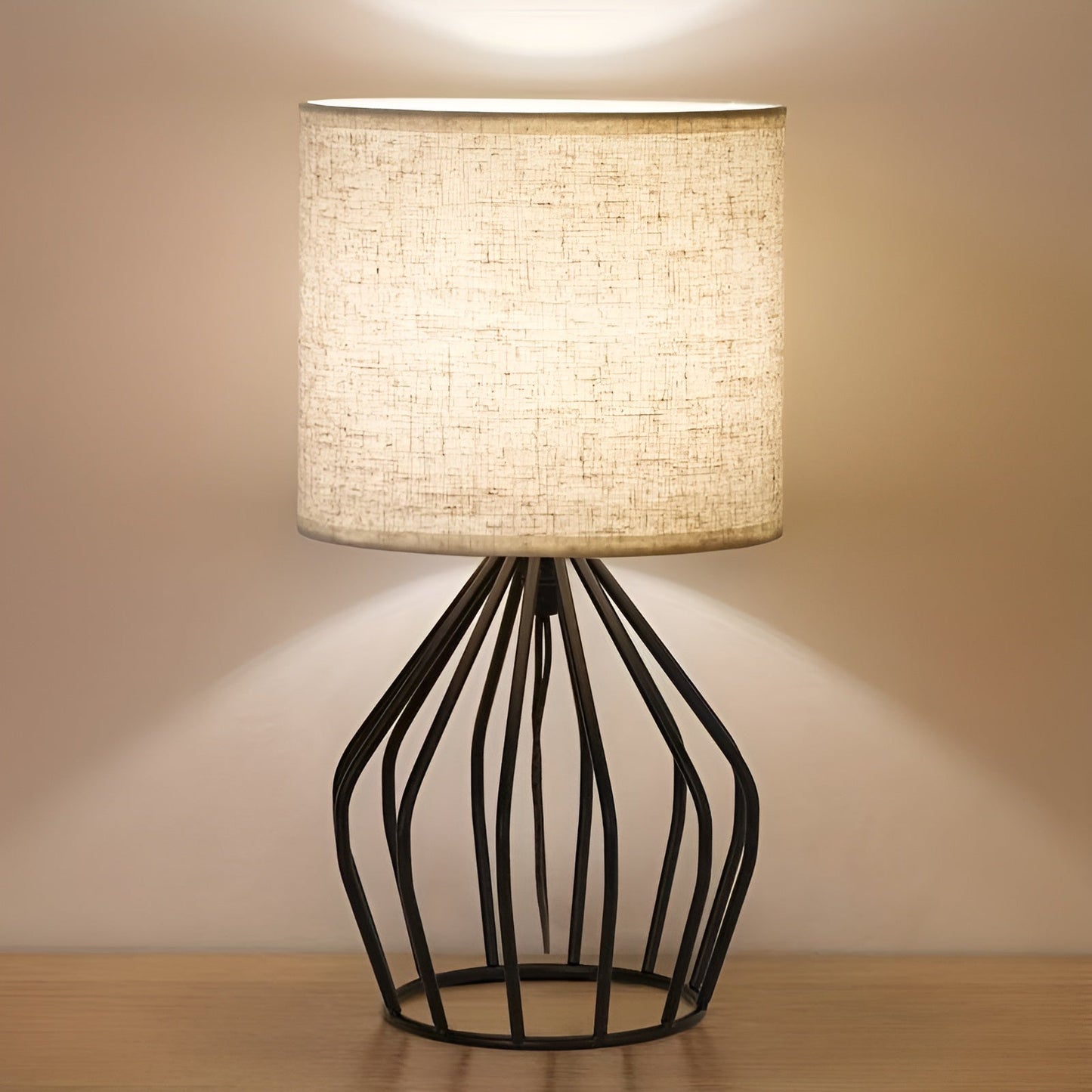 Desk Lamp with Linen Shade and Metal Base – Perfect Lighting