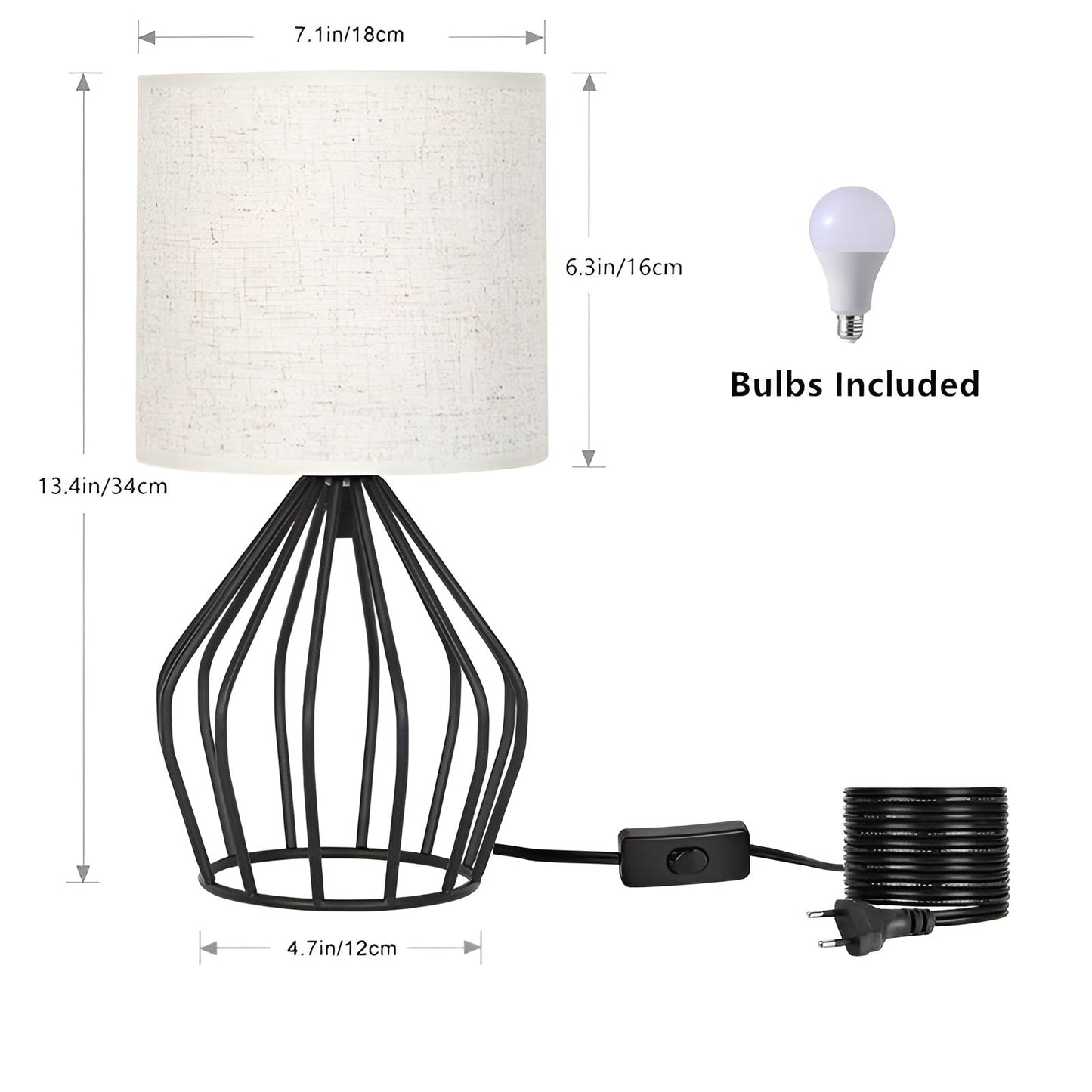 Desk Lamp with Linen Shade and Metal Base – Perfect Lighting