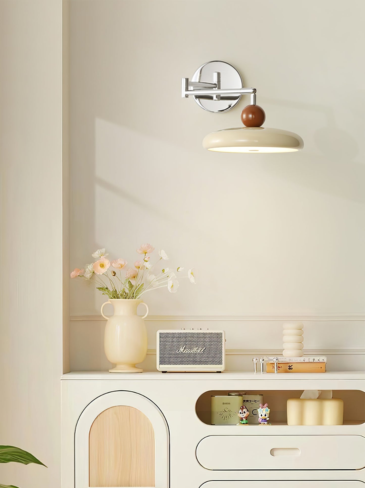 Lola Swing Arm Wall Lamp with LED Light - Chrome Finish