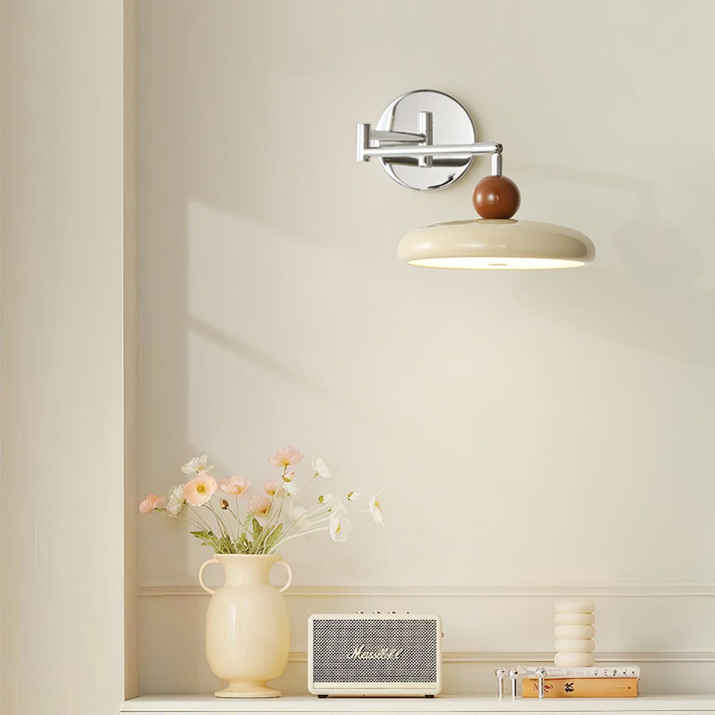 Lola Swing Arm Wall Lamp with LED Light - Chrome Finish