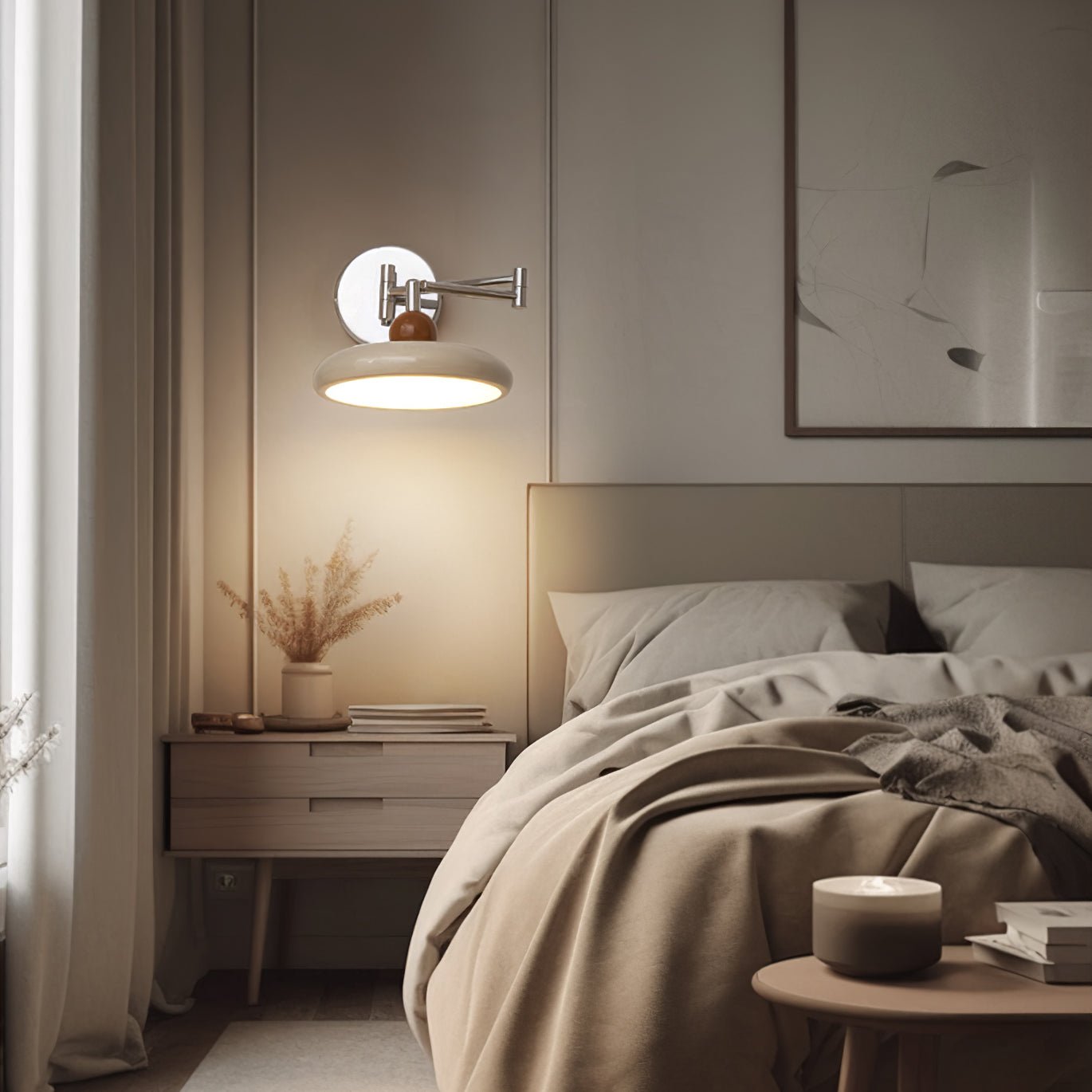 Lola Swing Arm Wall Lamp with LED Light - Chrome Finish