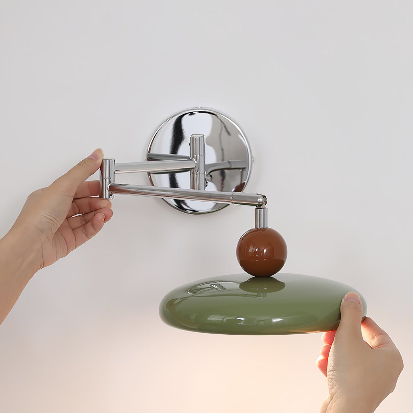 Lola Swing Arm Wall Lamp with LED Light - Chrome Finish