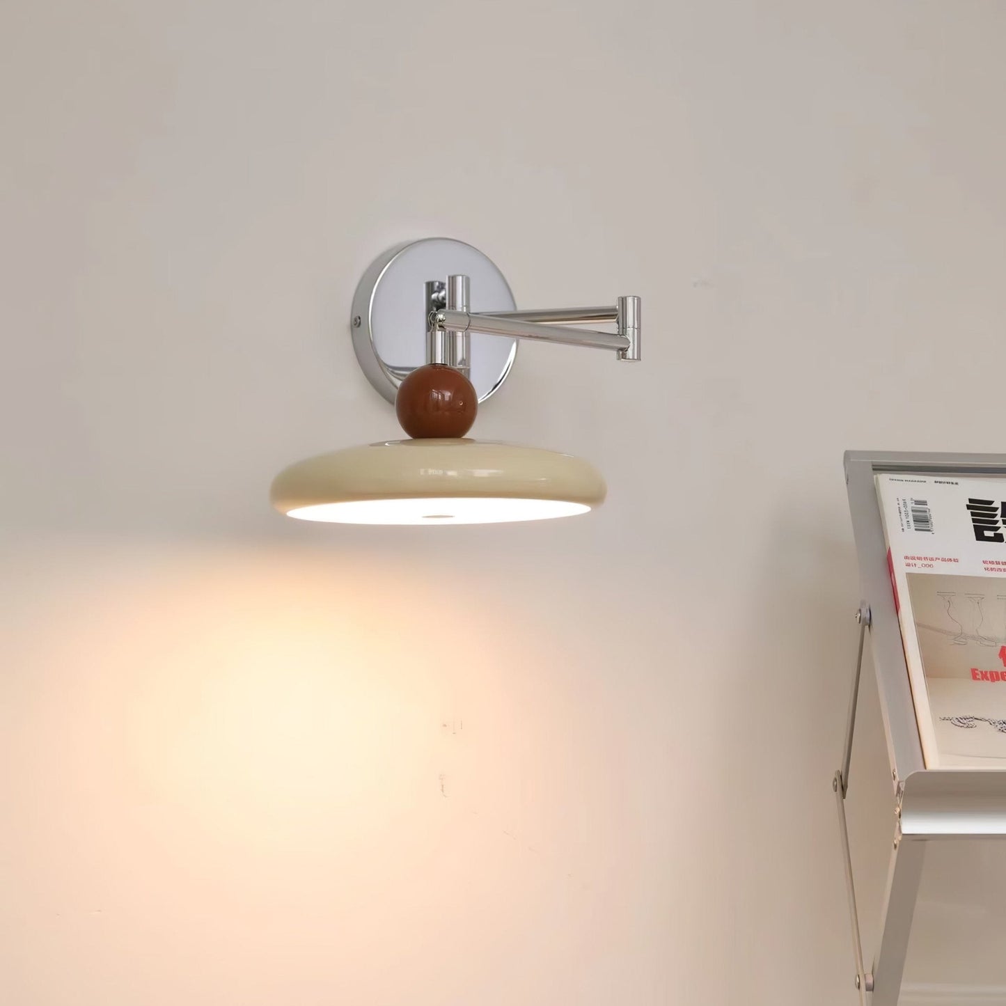 Lola Swing Arm Wall Lamp with LED Light - Chrome Finish