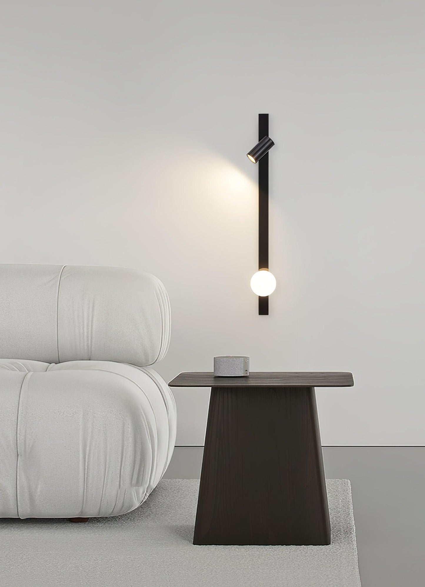 Long Arm Plug-in Wall Light with Brass Finish and LED