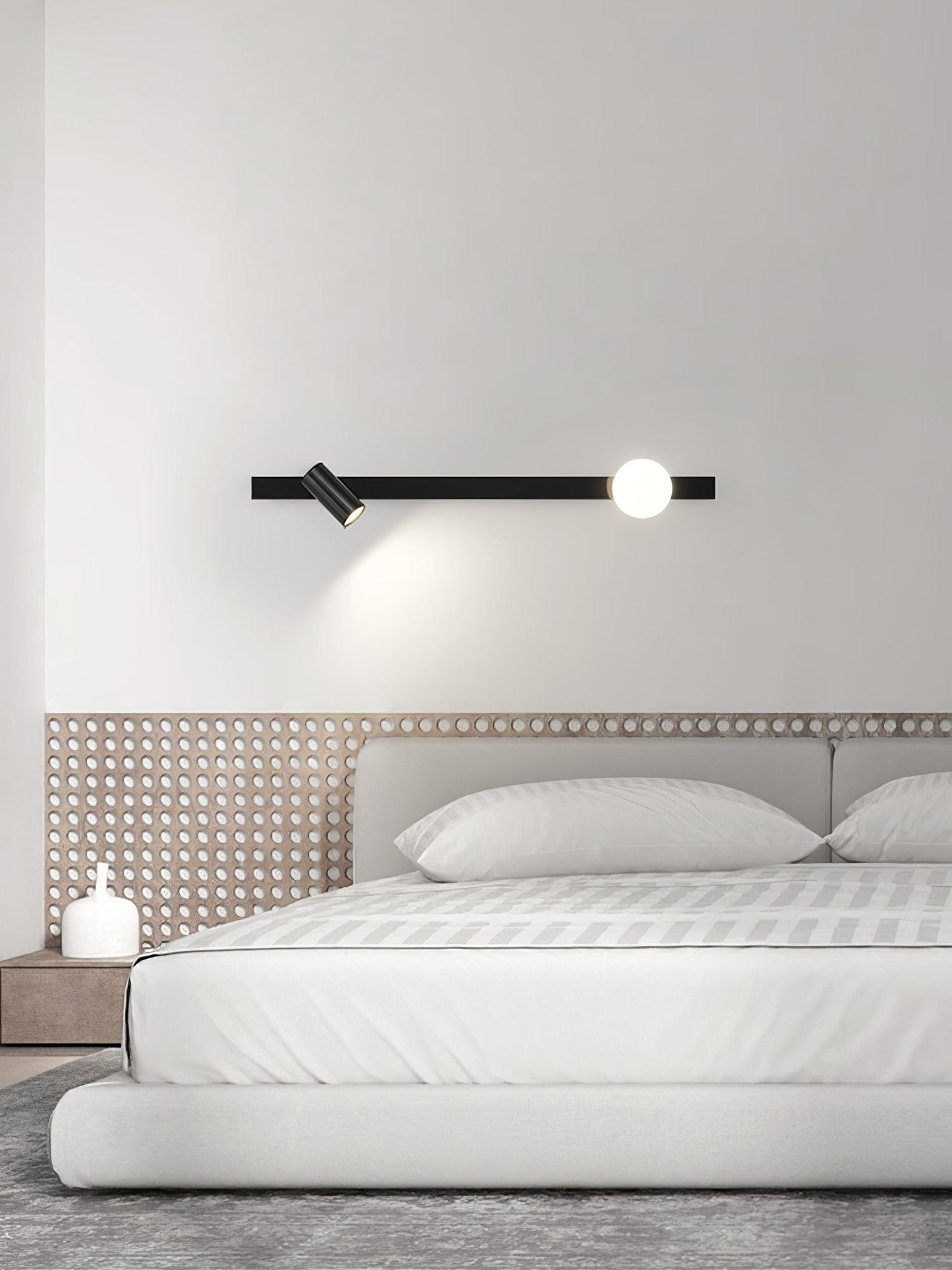 Long Arm Plug-in Wall Light with Brass Finish and LED