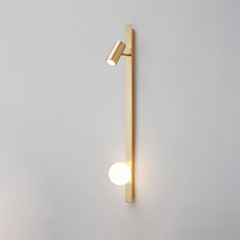 Long Arm Plug-in Wall Light with Brass Finish and LED
