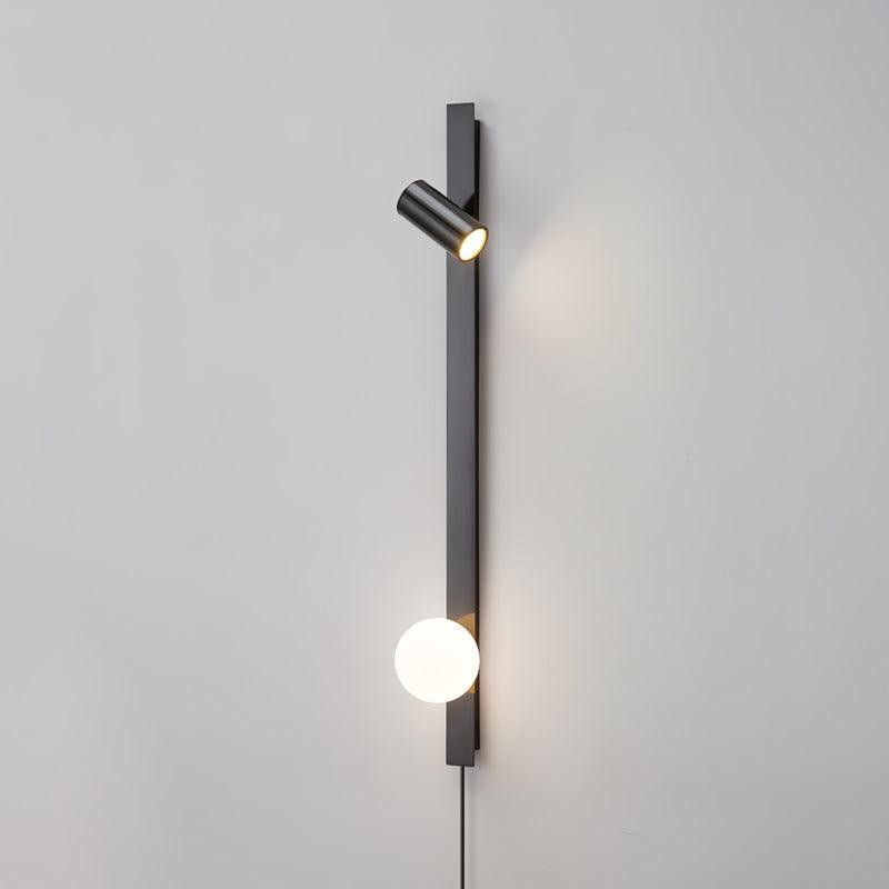 Long Arm Plug-in Wall Light with Brass Finish and LED
