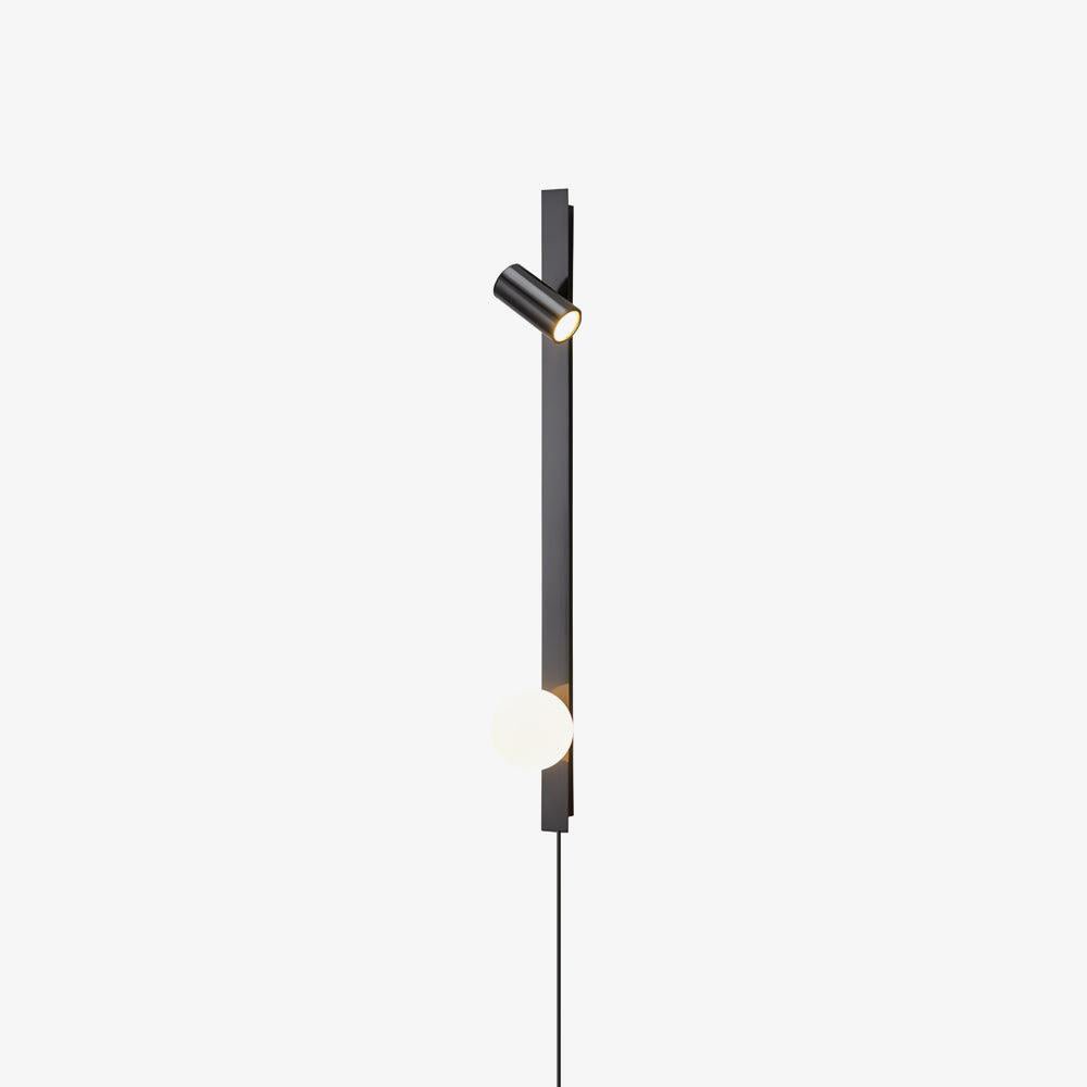 Long Arm Plug-in Wall Light with Brass Finish and LED