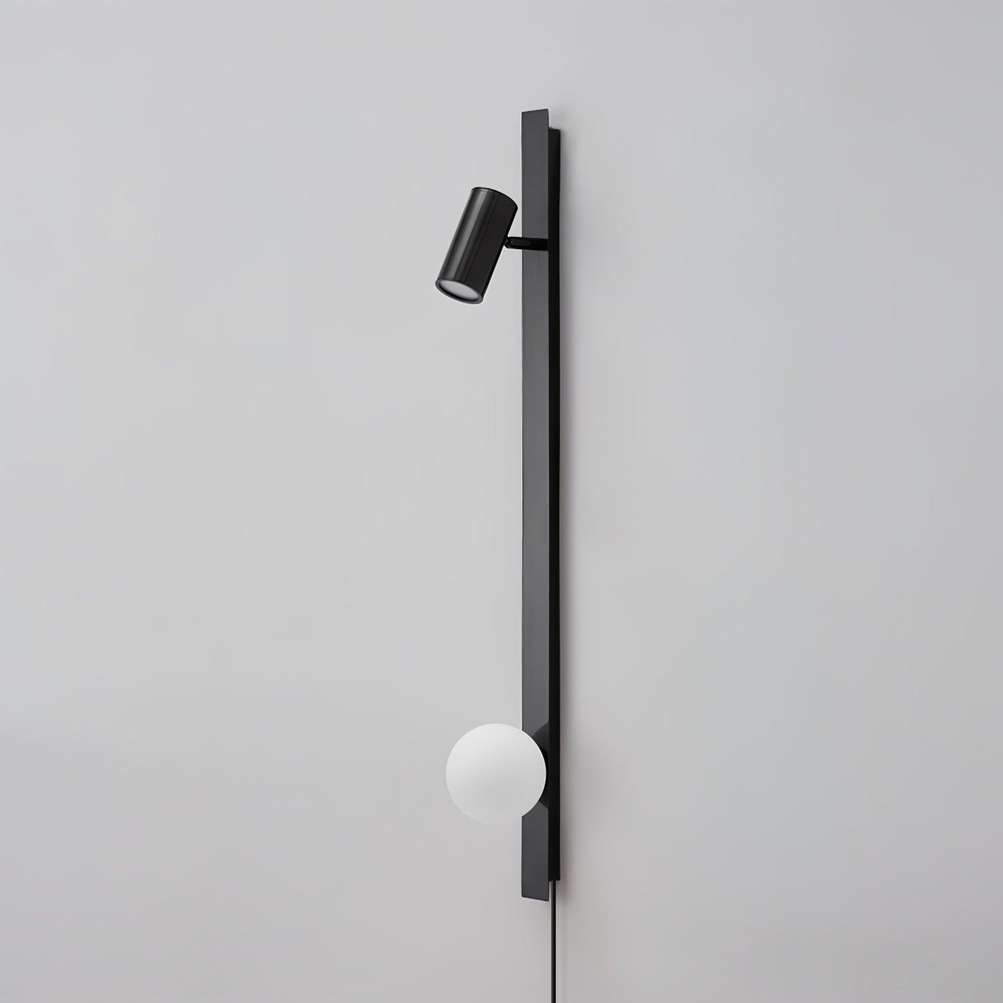 Long Arm Plug-in Wall Light with Brass Finish and LED