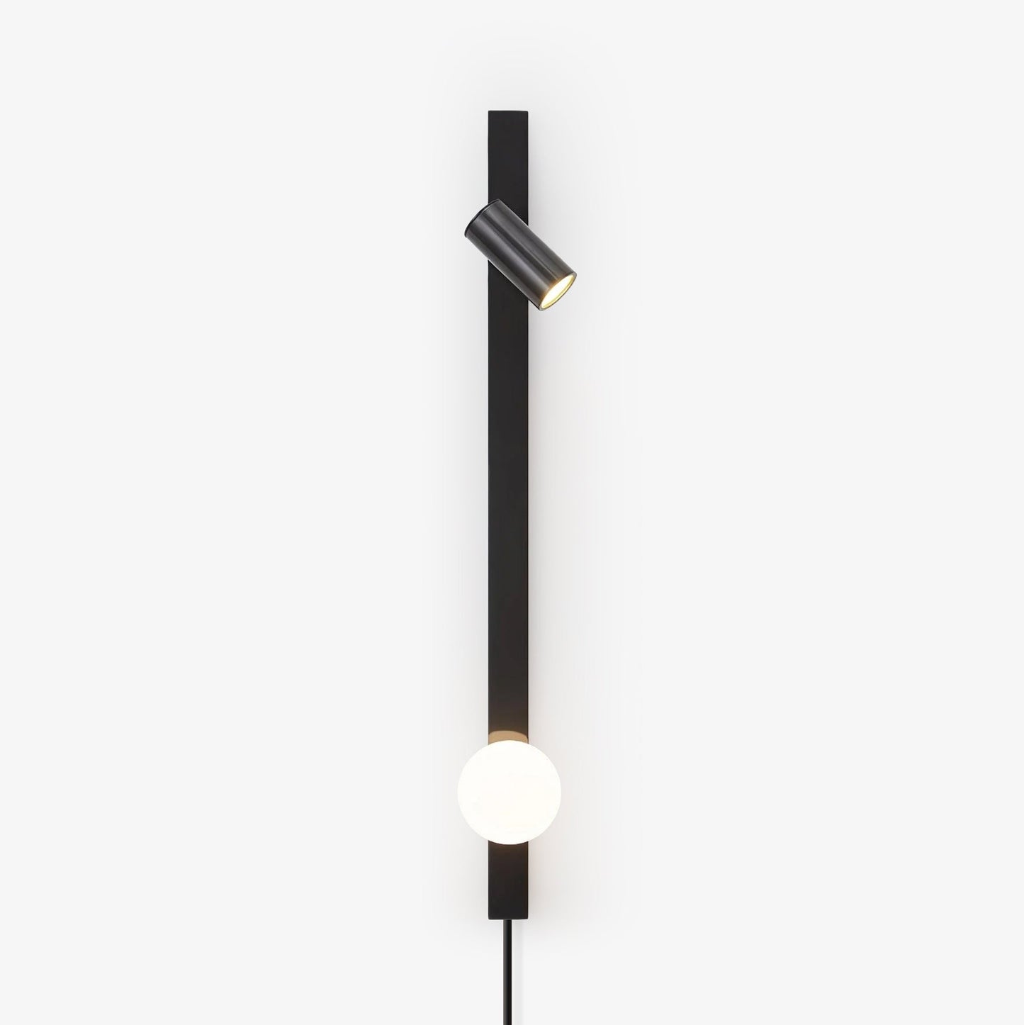 Long Arm Plug-in Wall Light with Brass Finish and LED