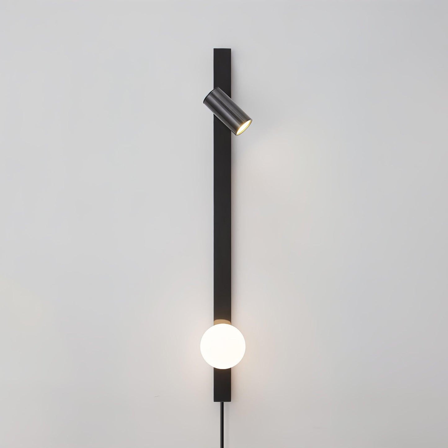 Long Arm Plug-in Wall Light with Brass Finish and LED