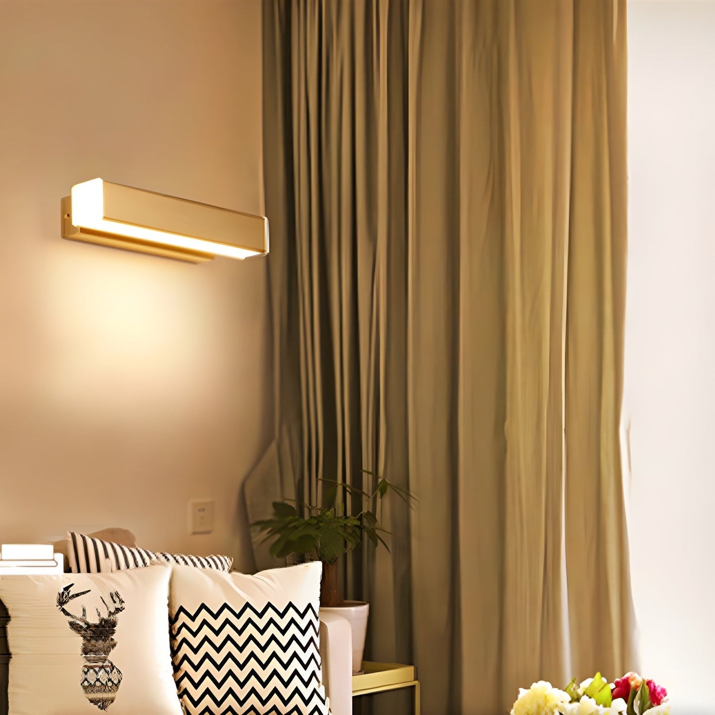 Luca Angle Wall Light with LED - Modern Wood Finish