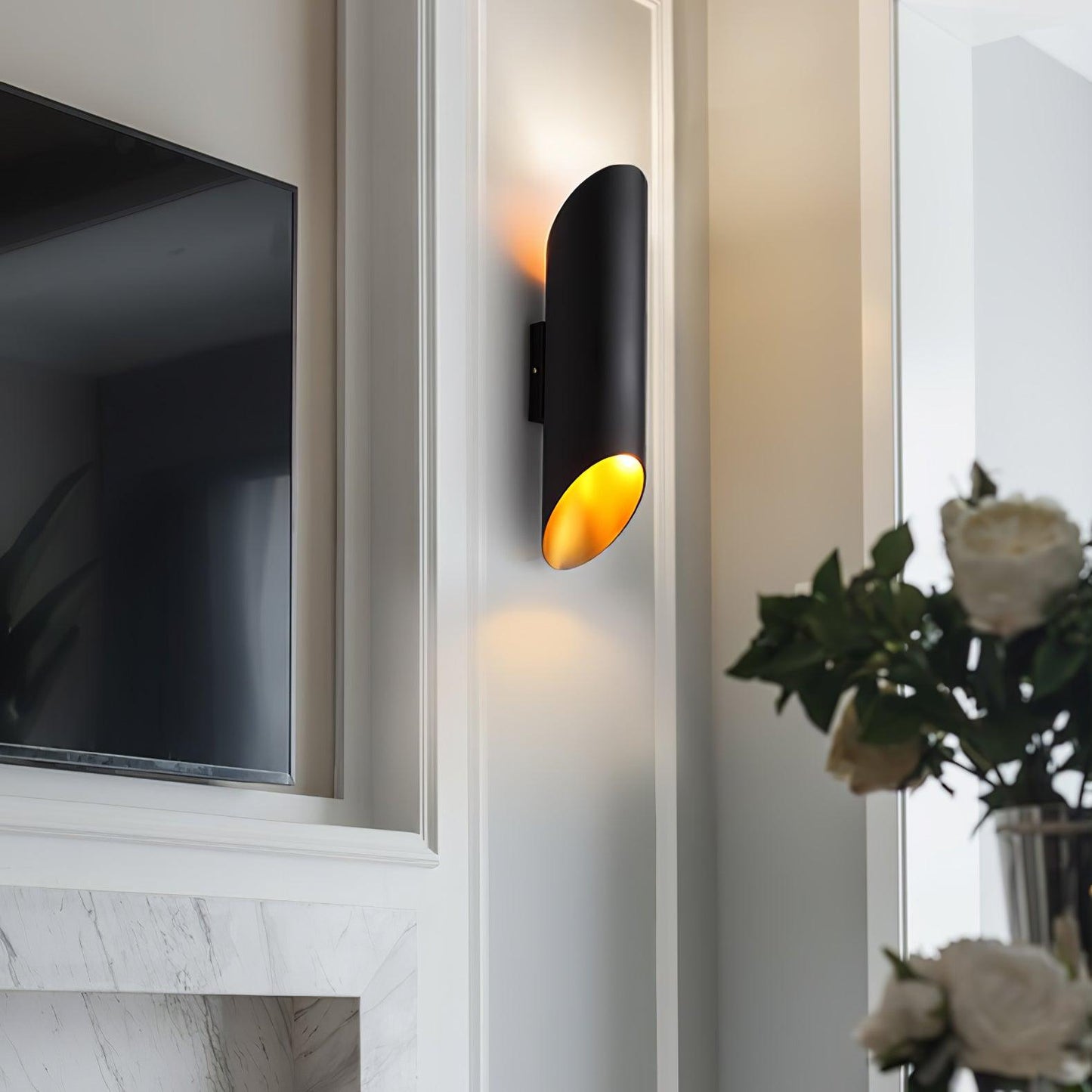 Lucide Quirijn Wall Lamp Black and Gold LED Indoor Light