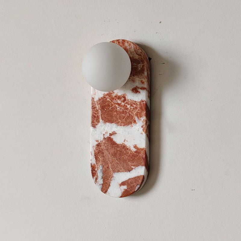 Lucie Wall Lamp - Indoor LED Marble Fixture, Mid-Century Design