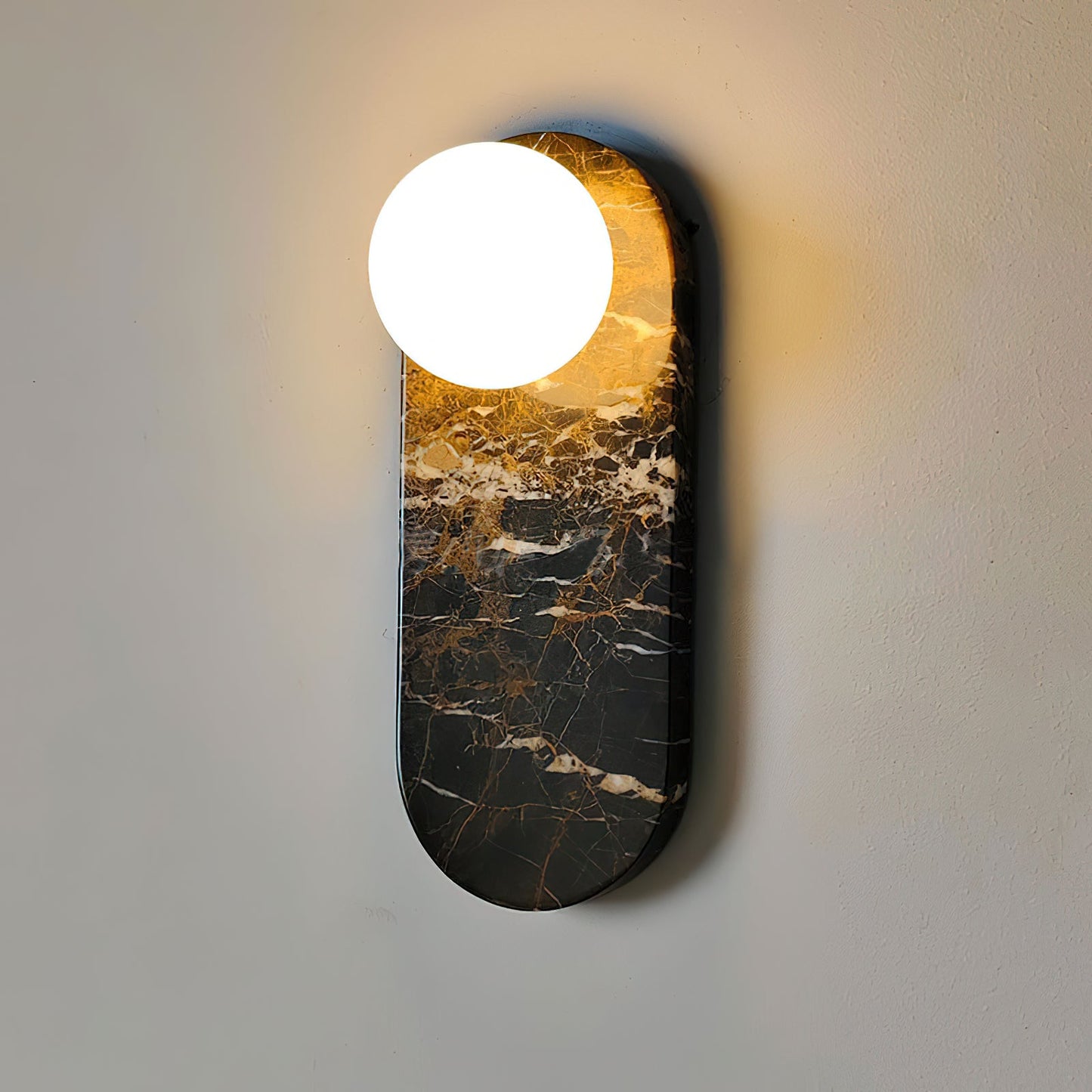 Lucie Wall Lamp - Indoor LED Marble Fixture, Mid-Century Design