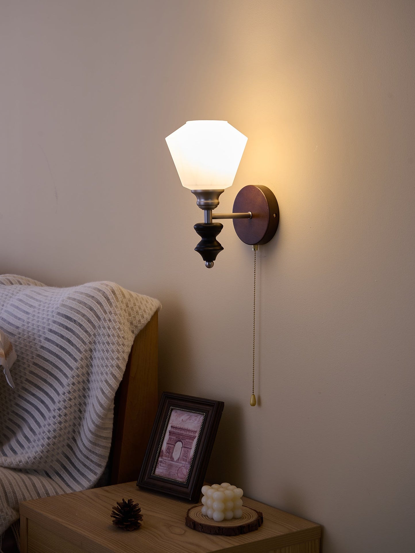 Lucille Wall Lamp - Hexagonal Glass Shade, Indoor Lighting