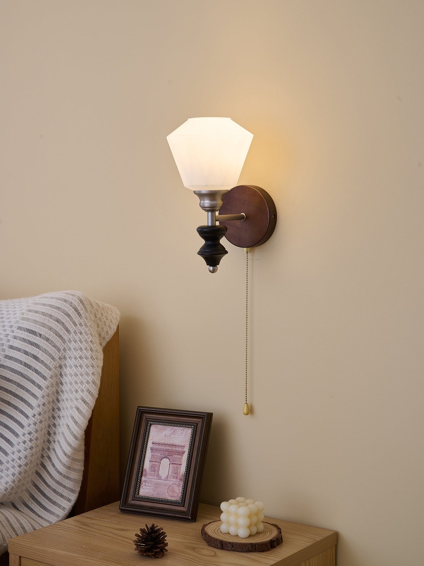 Lucille Wall Lamp - Hexagonal Glass Shade, Indoor Lighting