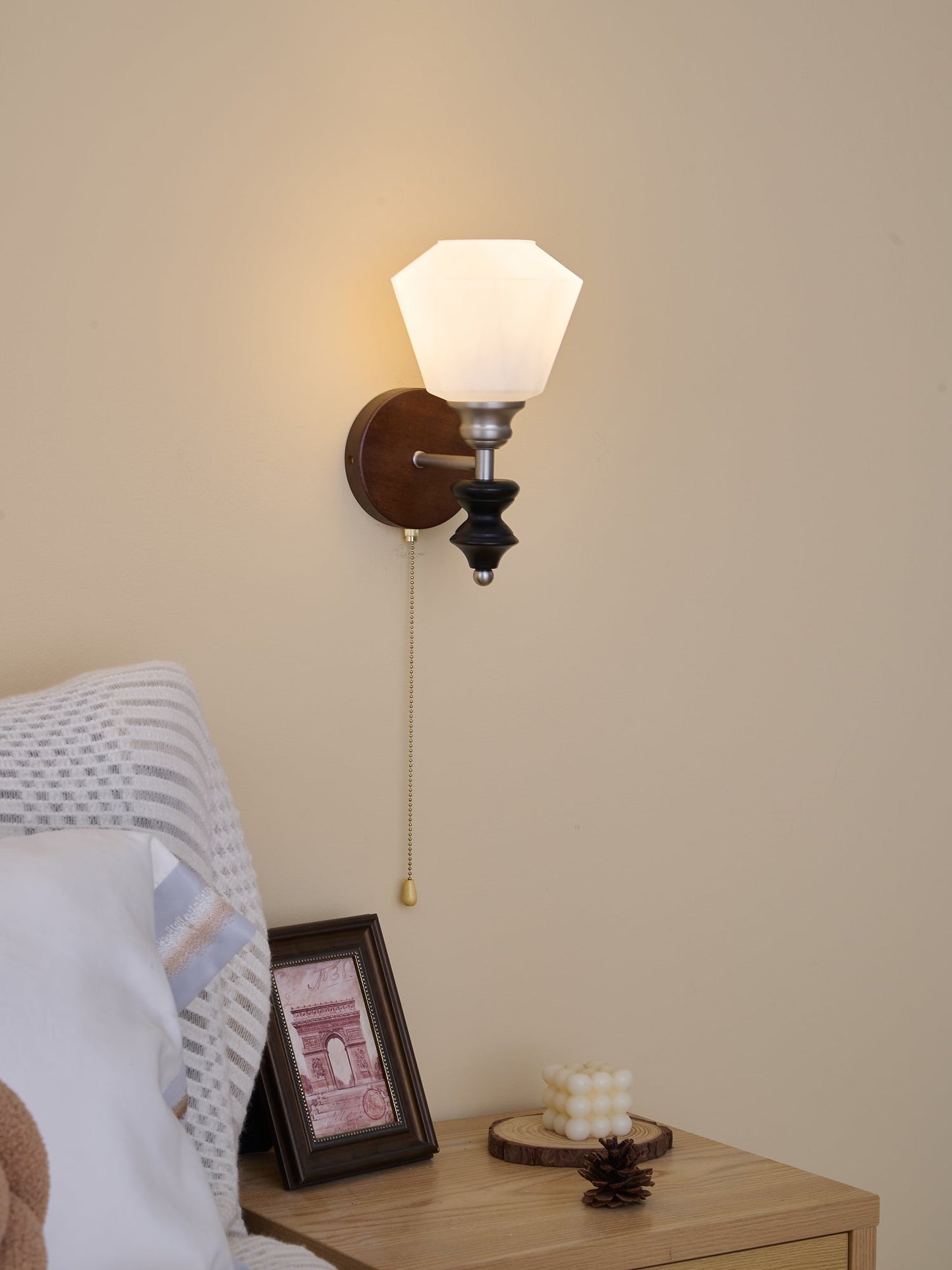 Lucille Wall Lamp - Hexagonal Glass Shade, Indoor Lighting