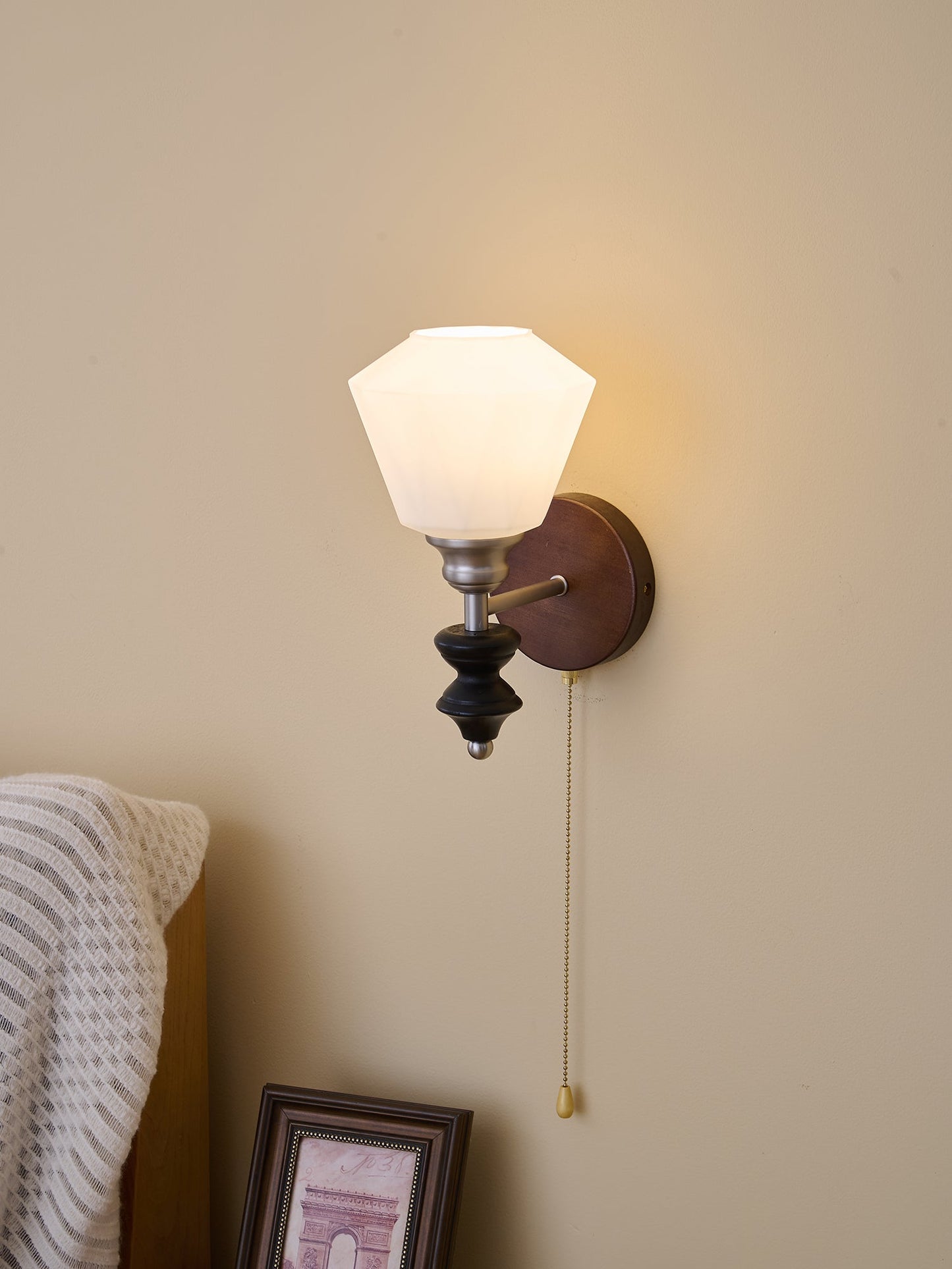 Lucille Wall Lamp - Hexagonal Glass Shade, Indoor Lighting
