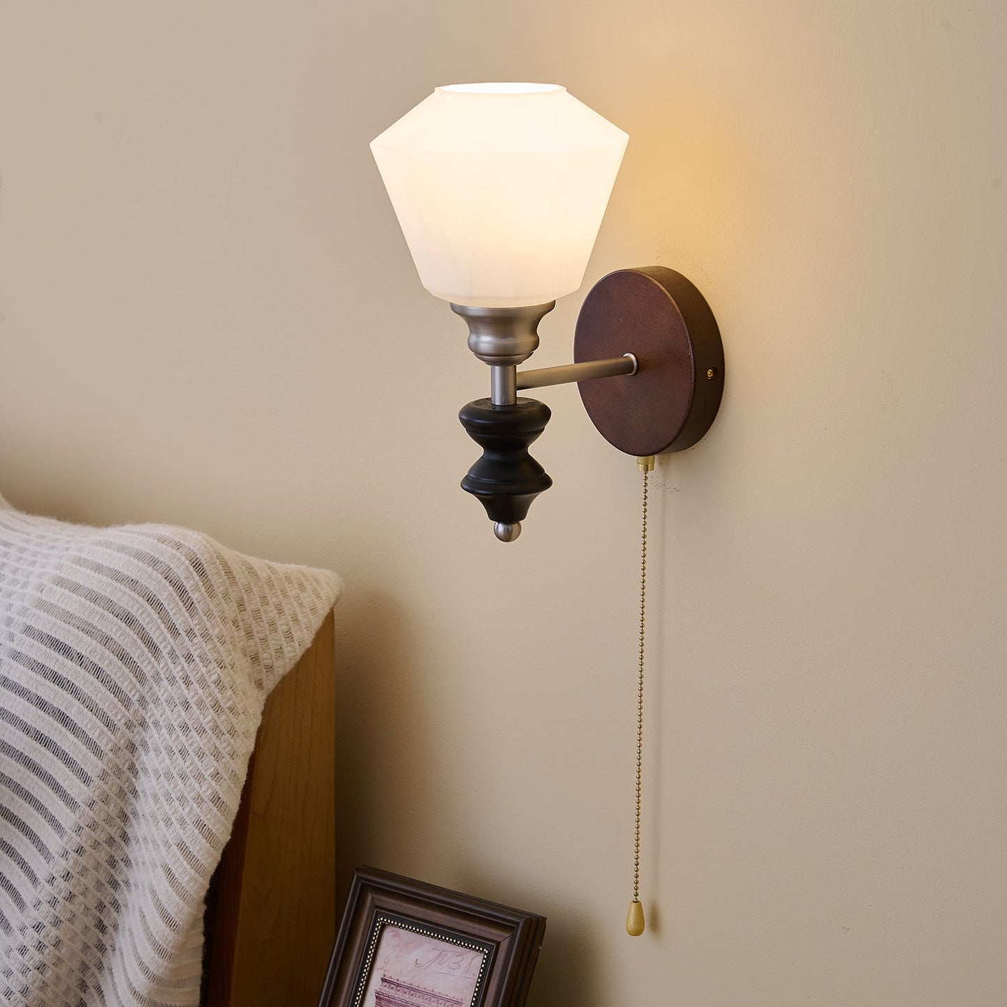 Lucille Wall Lamp - Hexagonal Glass Shade, Indoor Lighting