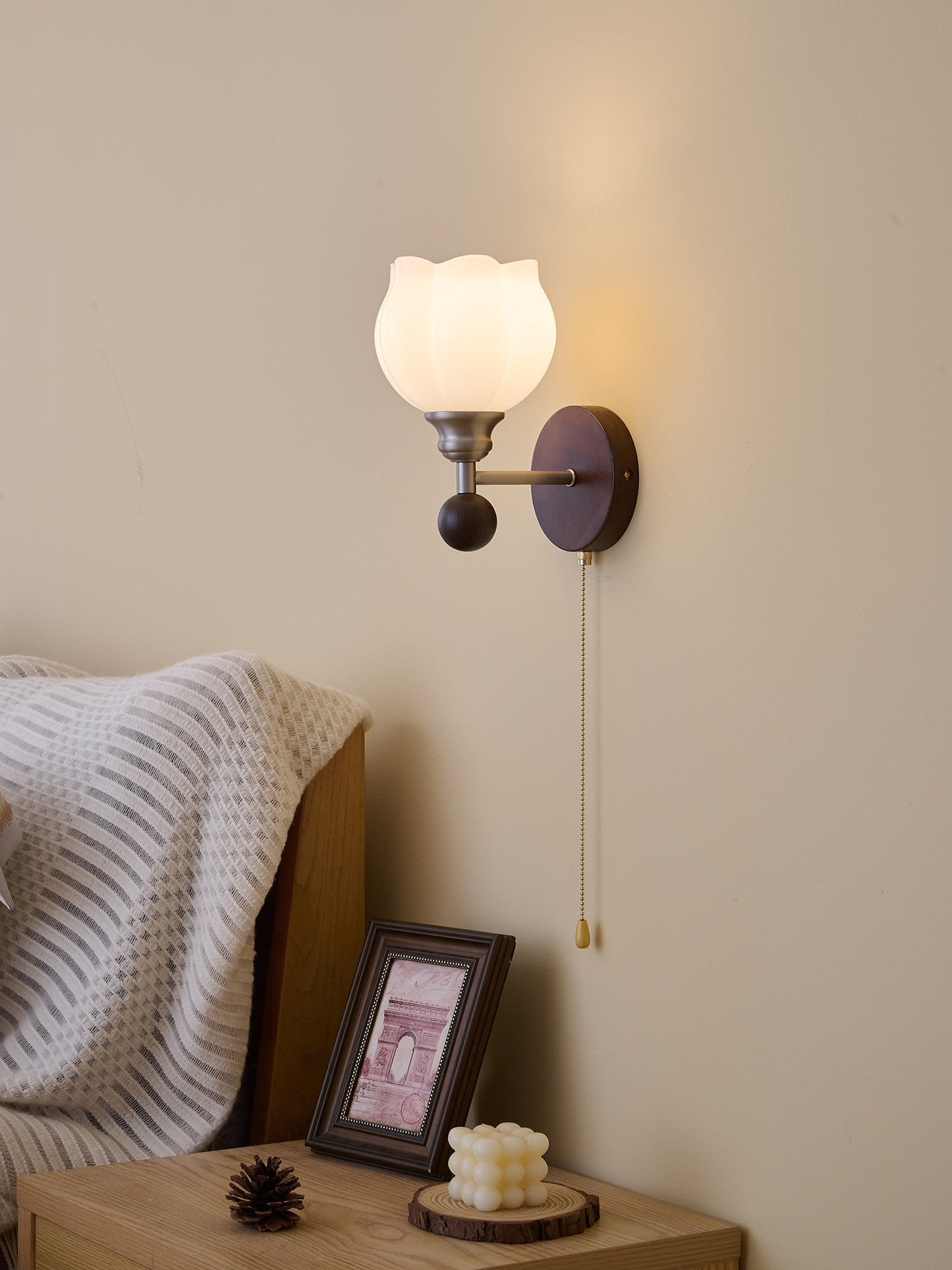 Lucille Wall Lamp - Hexagonal Glass Shade, Indoor Lighting