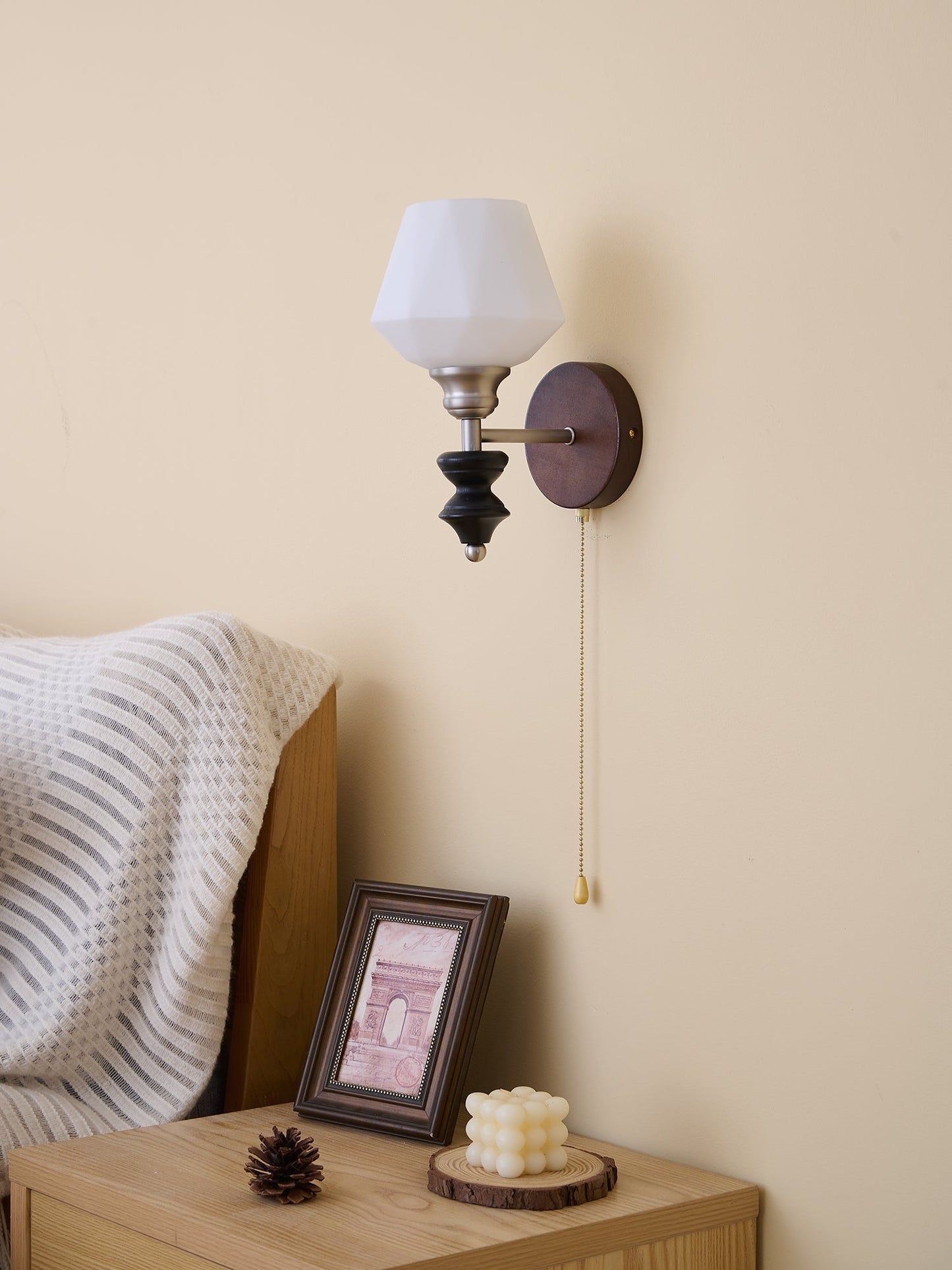 Lucille Wall Lamp - Hexagonal Glass Shade, Indoor Lighting