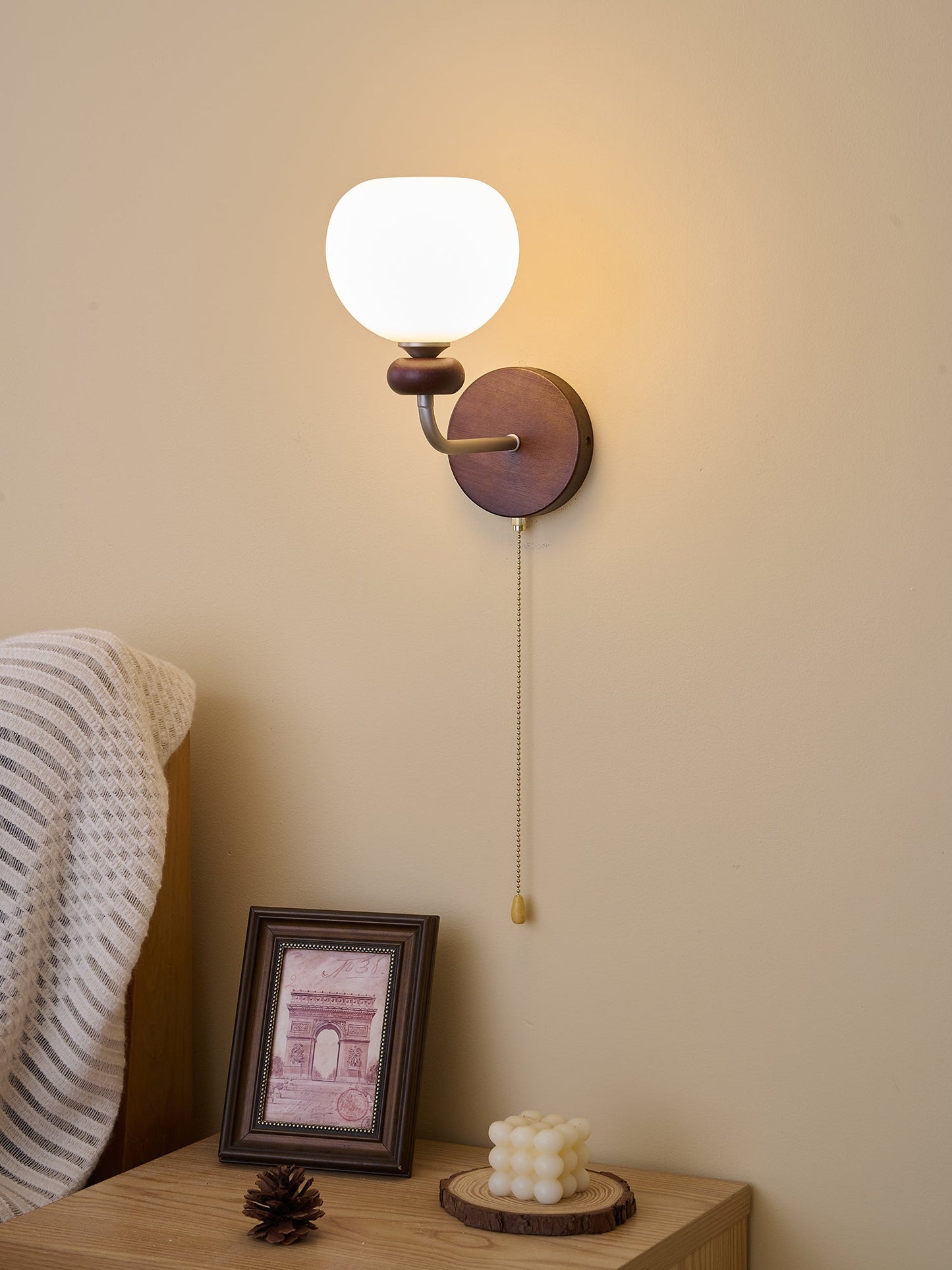 Lucille Wall Lamp - Hexagonal Glass Shade, Indoor Lighting